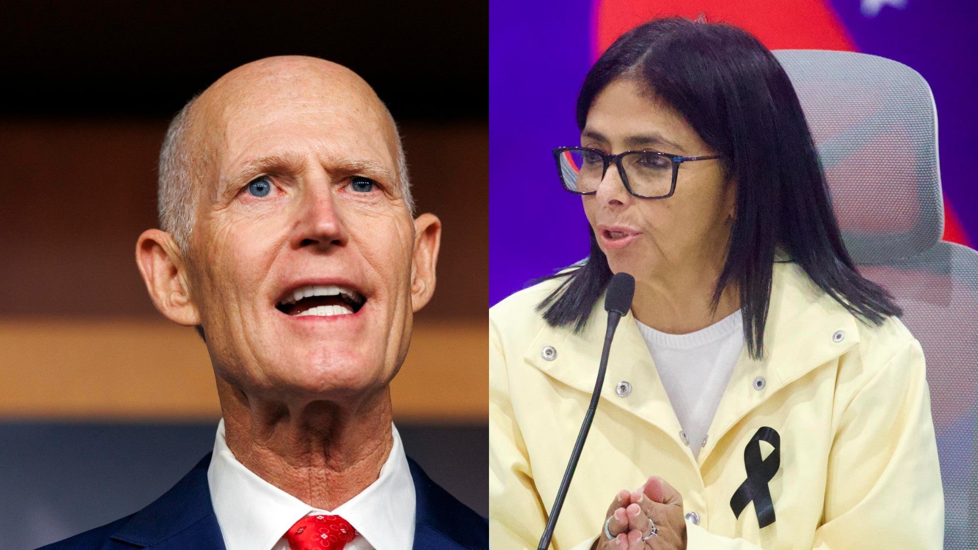 Senador Rick Scott y Delcy Rodríguez / FOTO: EFE