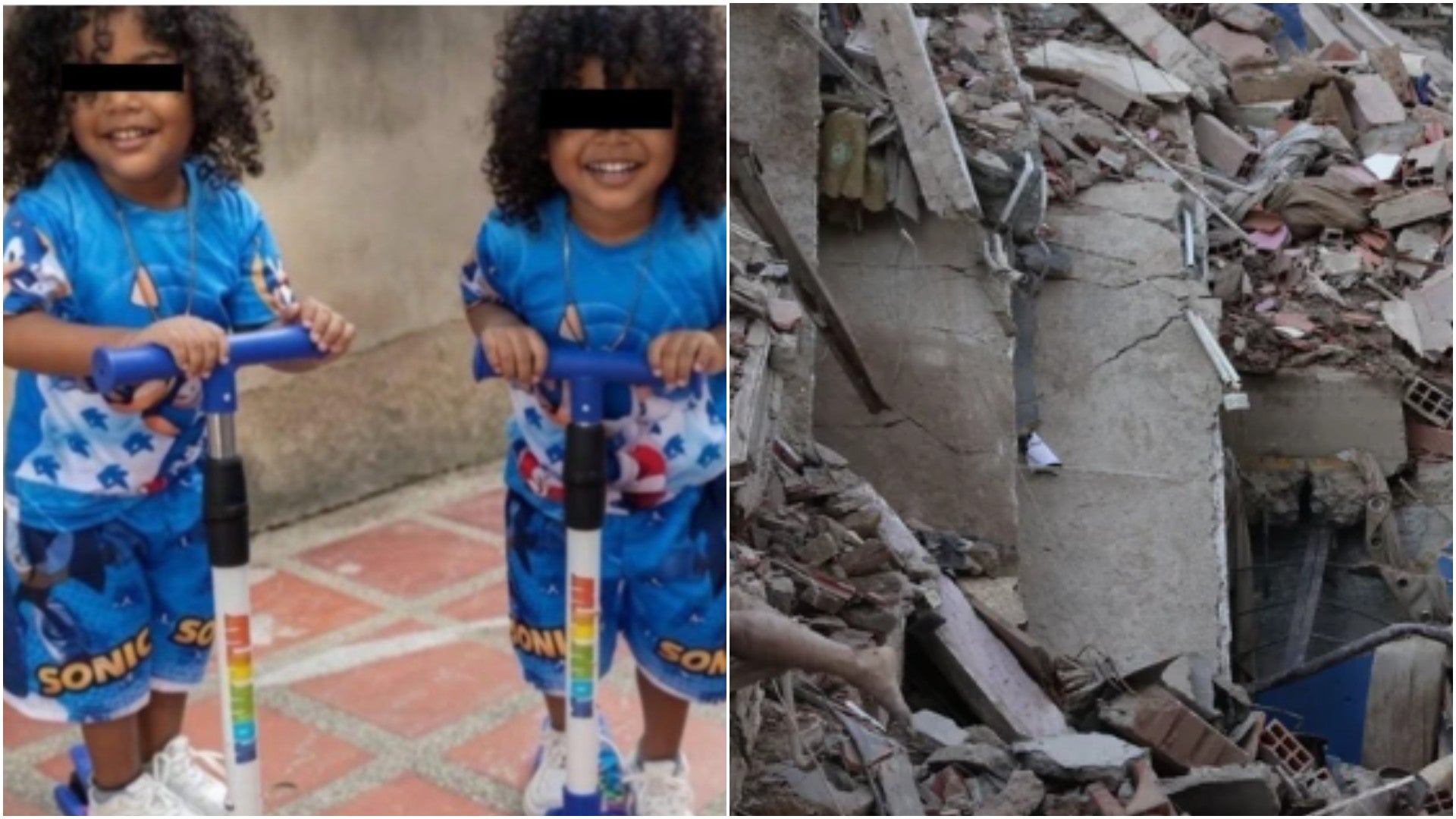 Gemelos Matías y Mateo Peña, víctimas del terremoto en Venezuela - Fotos: X / EFE
