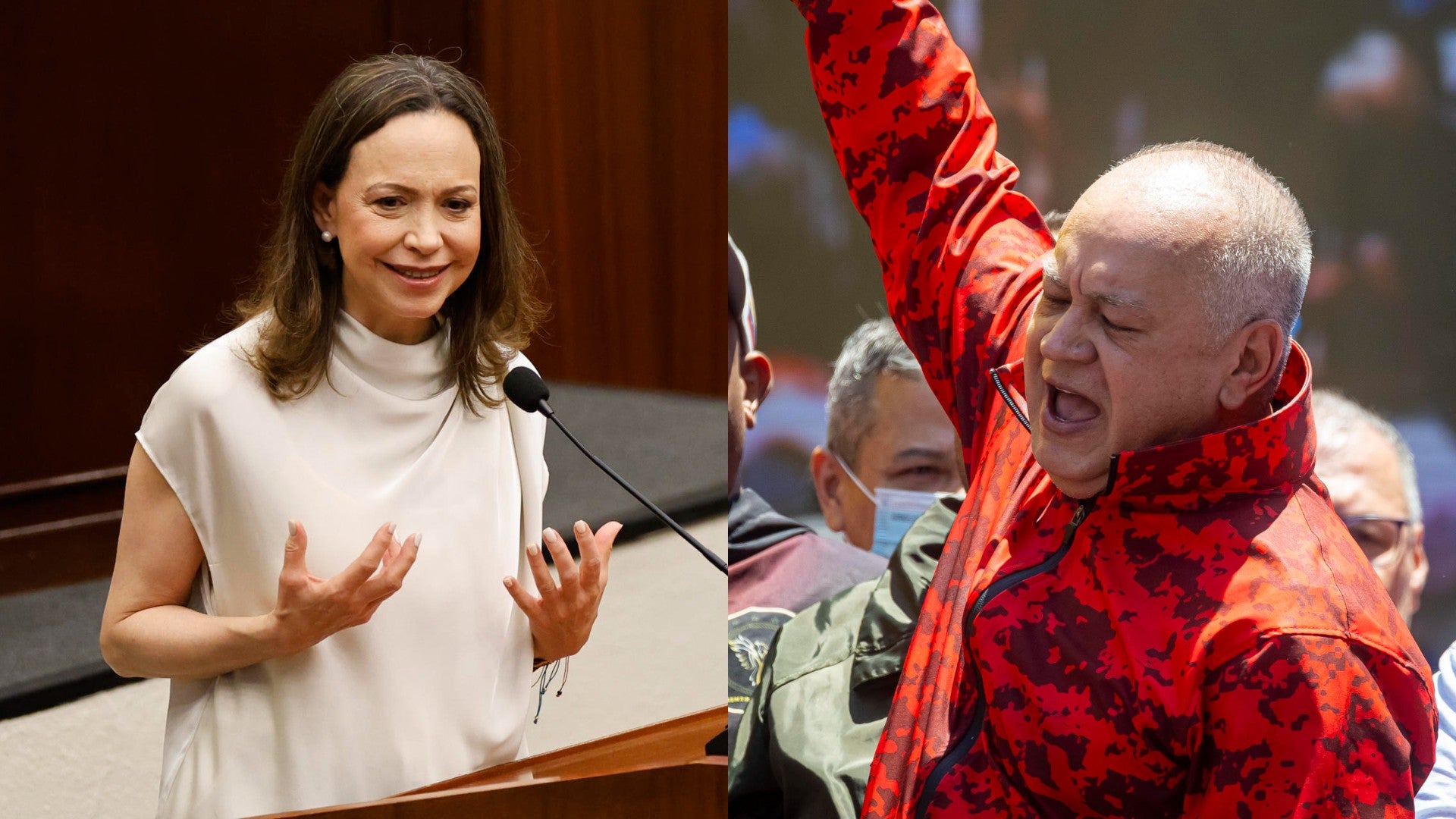 Maria Corina Machado y Diosdado Cabello / FOTO: EFE