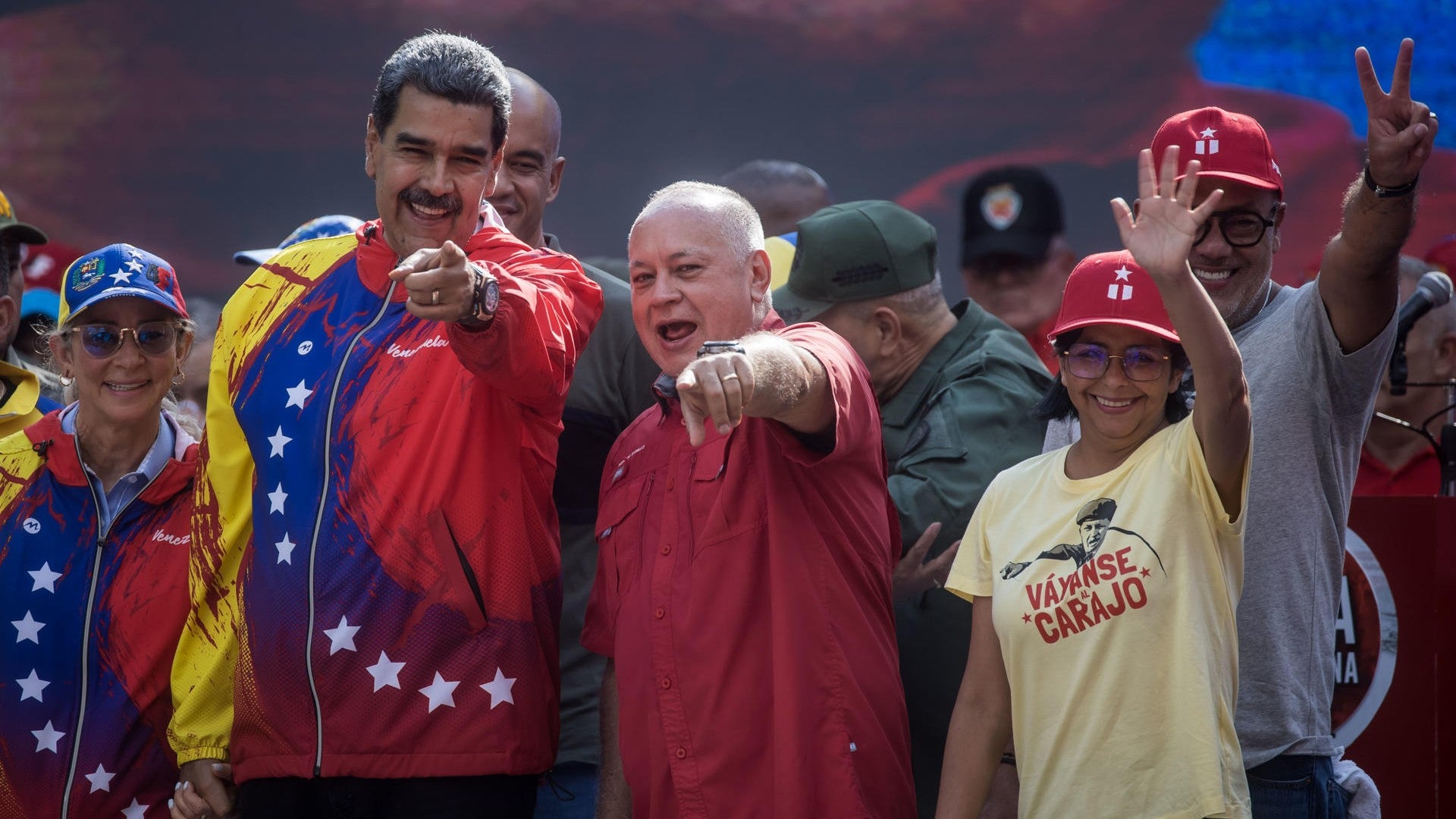 Delcy Rodríguez junto a Nicolás Maduro y Diosdado Cabello - Foto: EFE