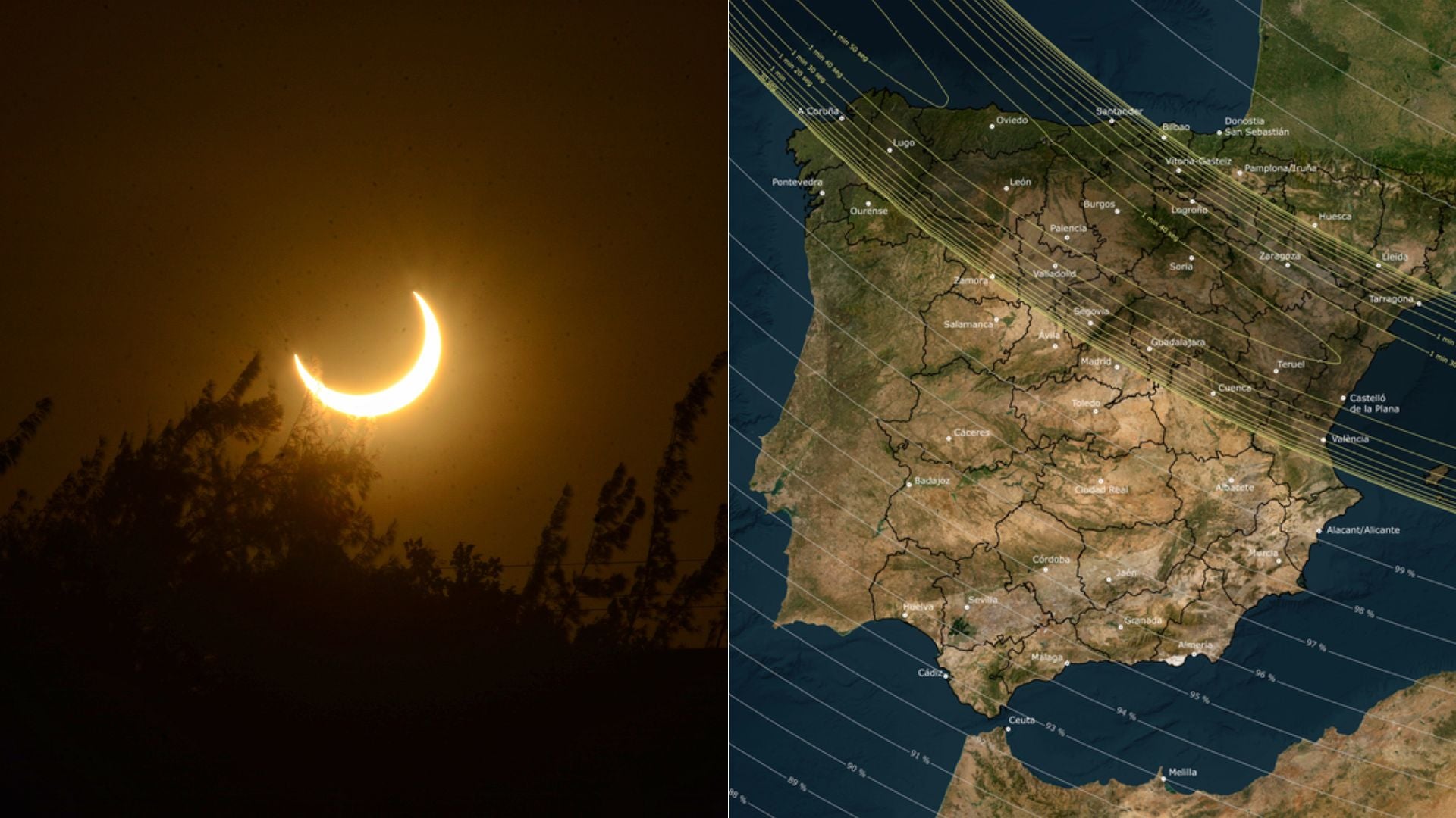 El 12 de agosto, España podrá observar un impacte eclipse total de Sol - Mapa IGN