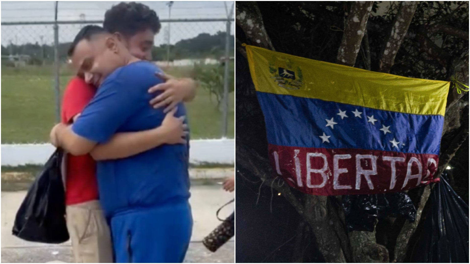 Excarcelación del preso político Henry Sánchez / Bandera de Venezuela - Fotos: X / EFE