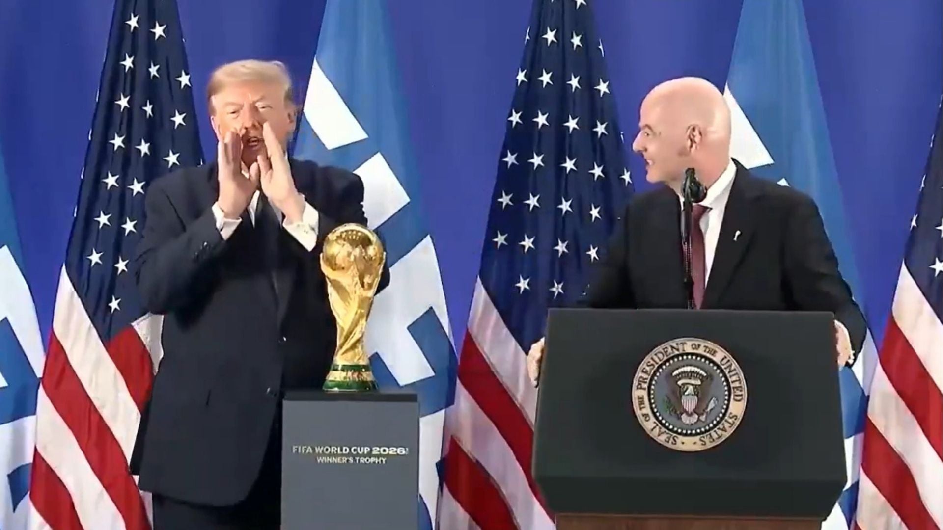 Conferencia de Donald trump y Gianni Infantino-Foto: EFE