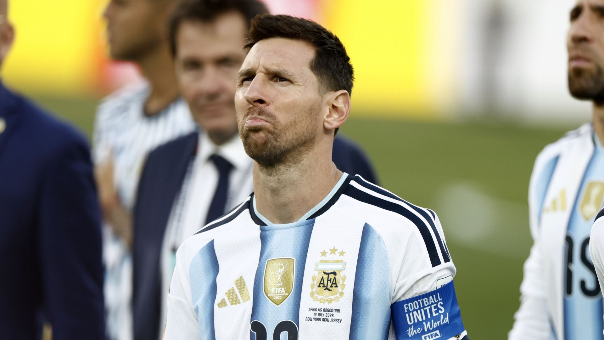 Lionel Messi en medio de la derrota en la final de la Copa del Mundo 2026-Foto: EFE