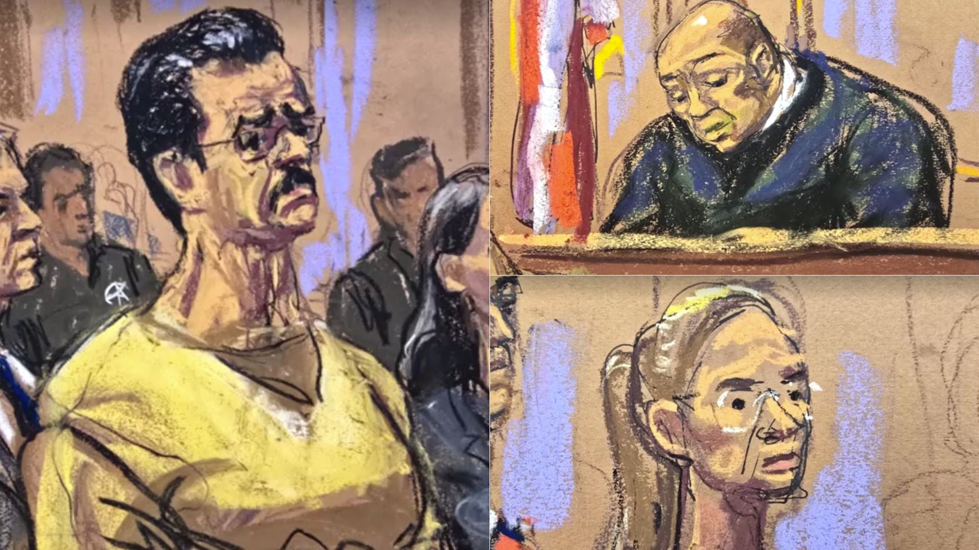 Bocetos de la tercera audiencia de Nicolás Maduro y Cilia Flores ante la justicia de Estados Unidos - Fotos Reuters