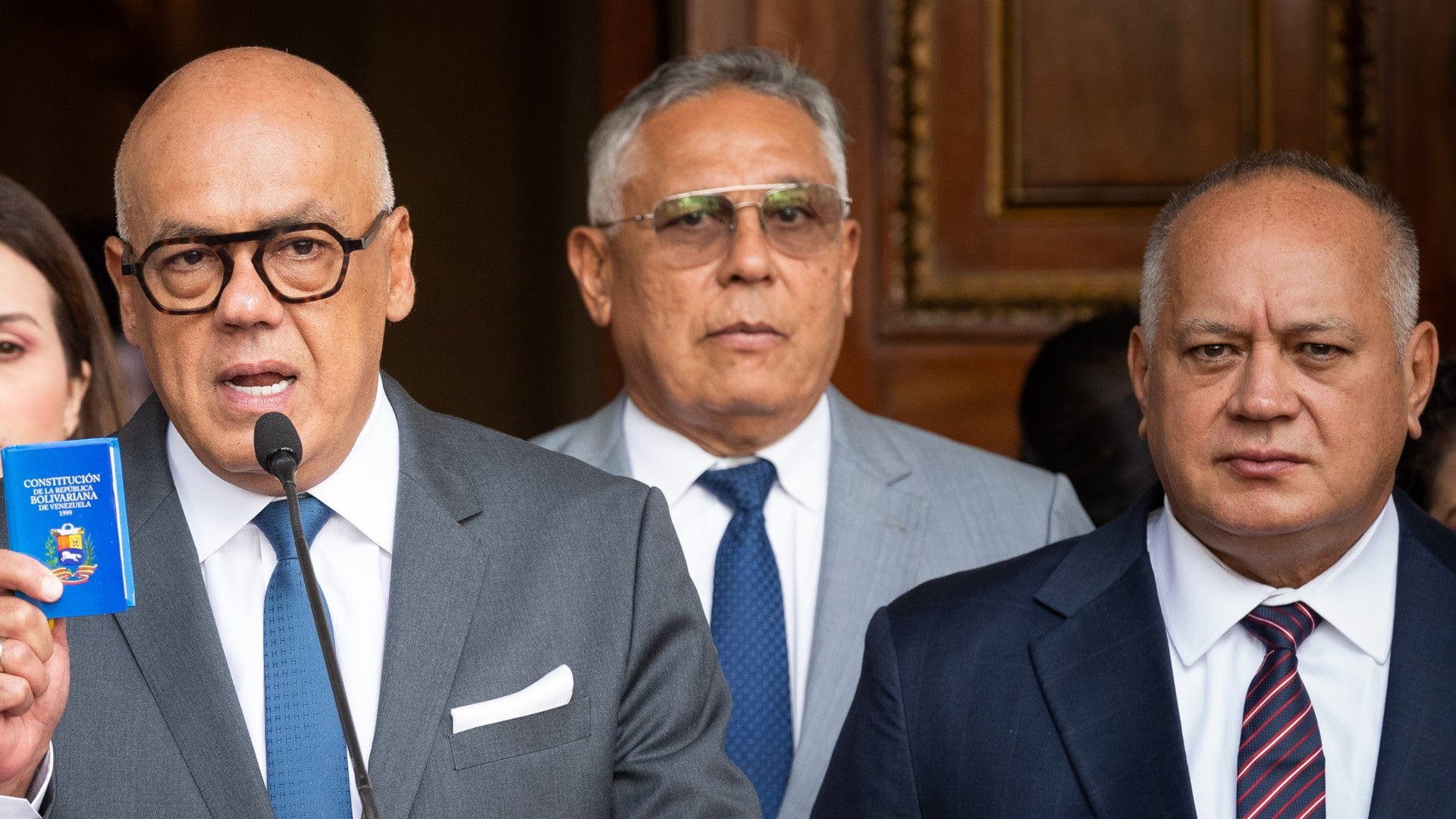 Jorge Rodríguez, Pedro Carreño y Diosdado Cabello, integrantes de la dictadura venezolana - Foto de referencia: EFE