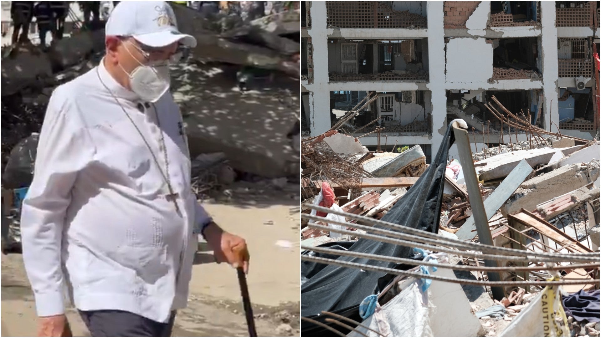Cardenal venezolano Baltazar Porras / Daños provocados por los terremotos en La Guaira, Venezuela - Fotos: X / EFE