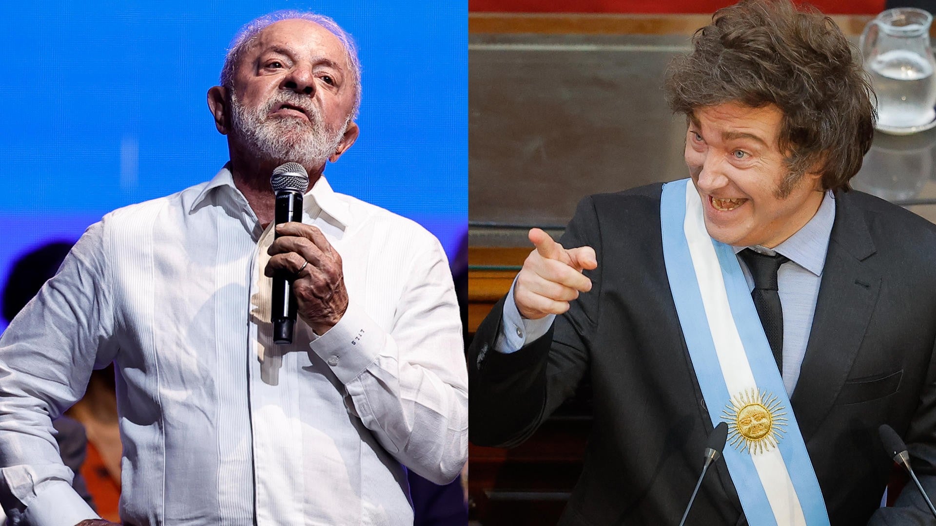Luiz Inácio Lula da Silva, presidente de Brasil, y Javier Milei, presidente de Argentina - Foto: EFE