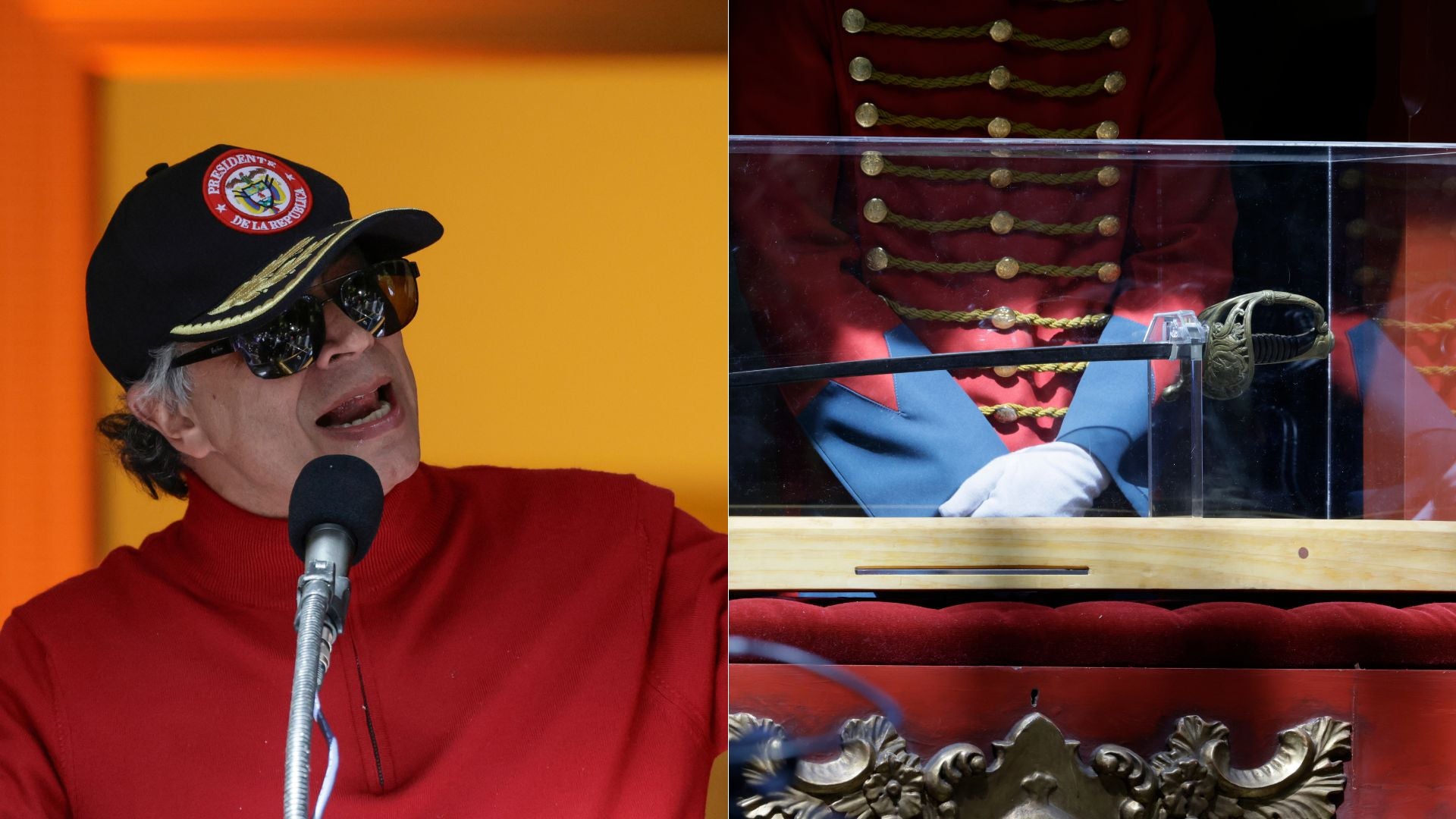 Gustavo Petro y la espada de Bolívar-Foto: EFE