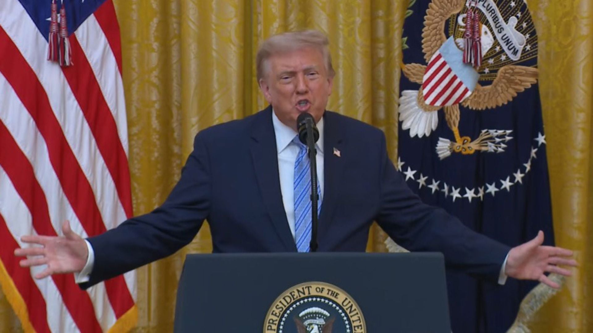 Captura de una transmisión de La Casa Blanca del presidente de EE.UU., Donald Trump-Foto: EFE