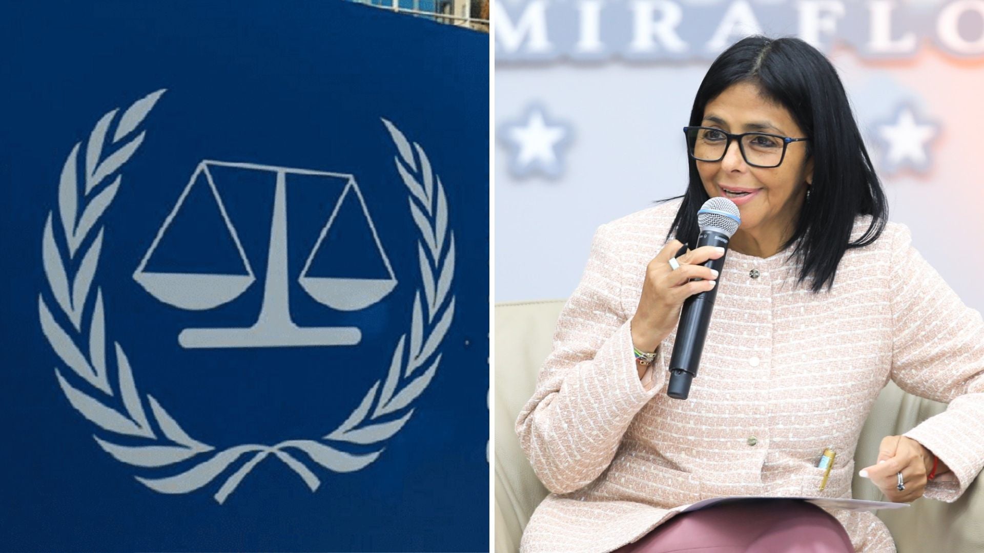 Corte Penal Internacional y Delcy Rodríguez - Foto: EFE