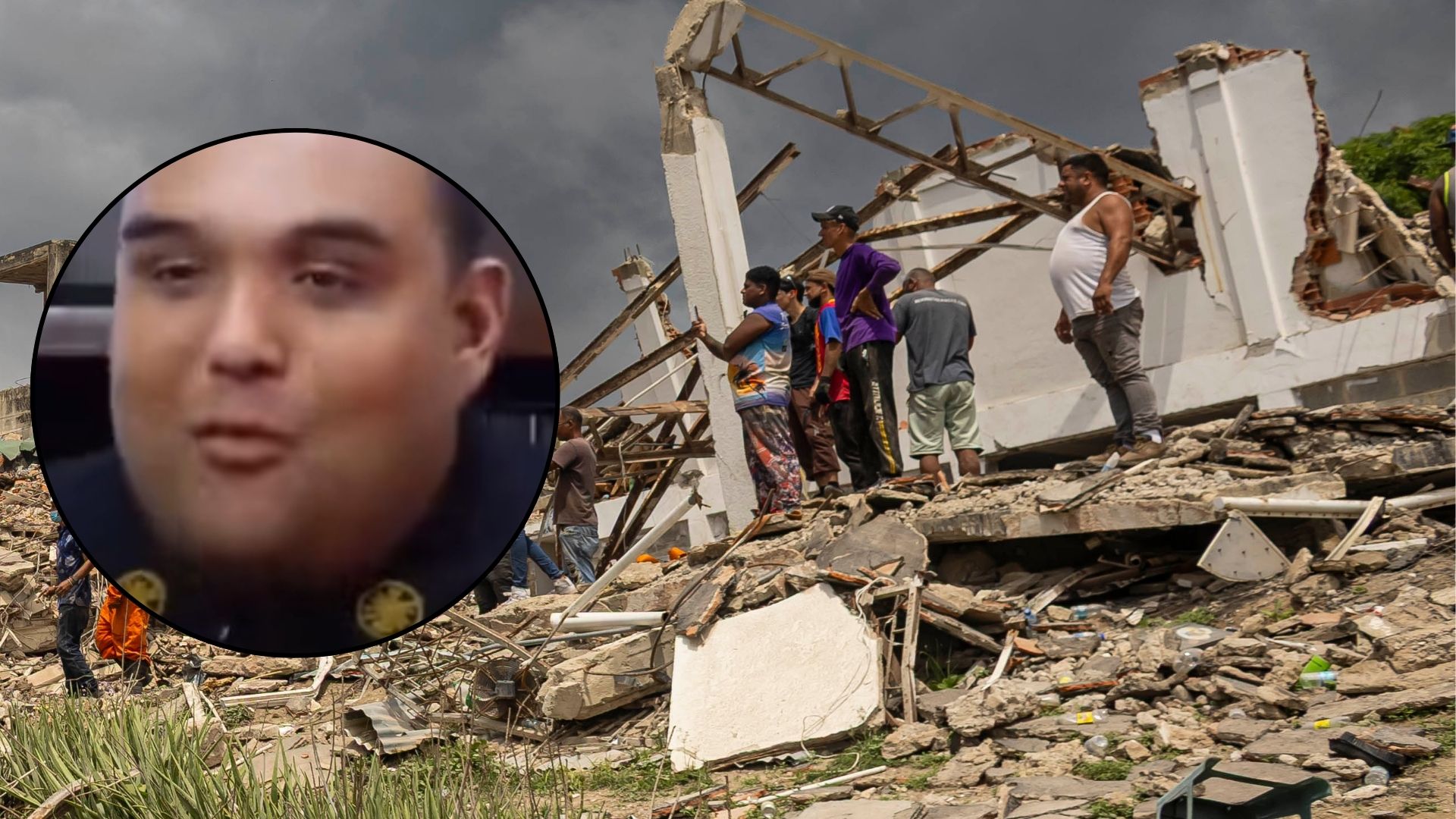 Rescatista panameño identificado como R. Franco / Daños provocados por los terremotos en La Guaira, Venezuela - Fotos: X / EFE