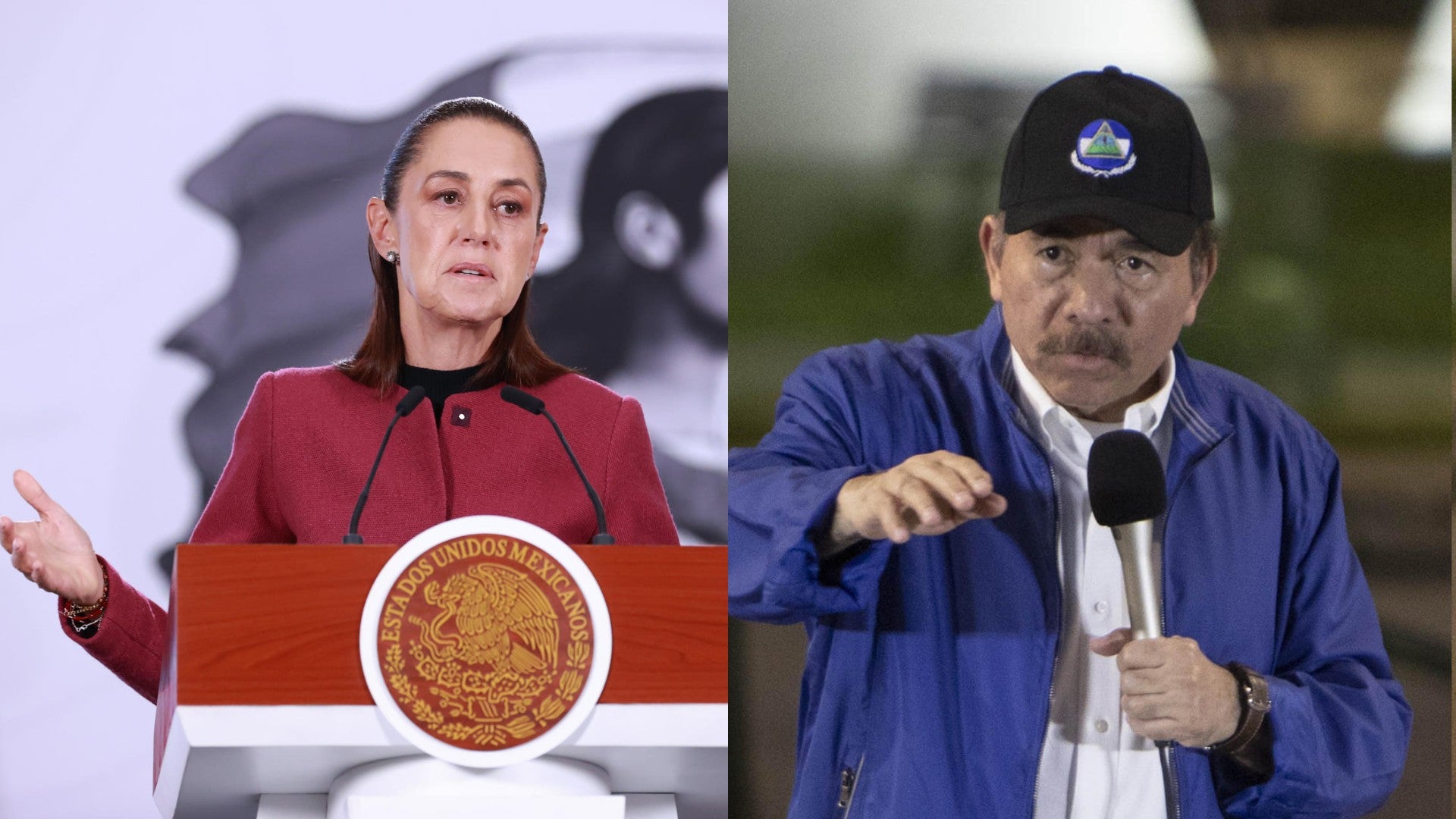 Claudia Sheinbaum, presidente de México y Daniel Ortega, líder del régimen en Nicaragua / FOTO: EFE
