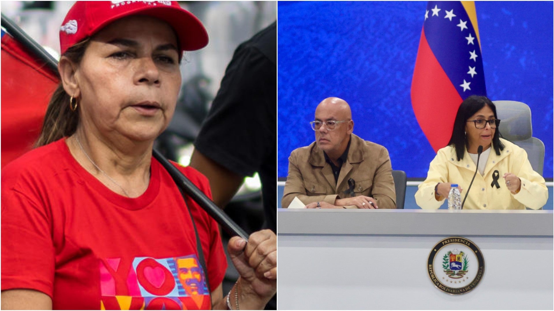 Diputada chavista Iris Varela / Jorge Rodríguez, presidente de la ilegítima Asamblea Nacional de Venezuela, junto a Delcy Rodríguez, jefa encargada del régimen venezolano - Fotos: EFE