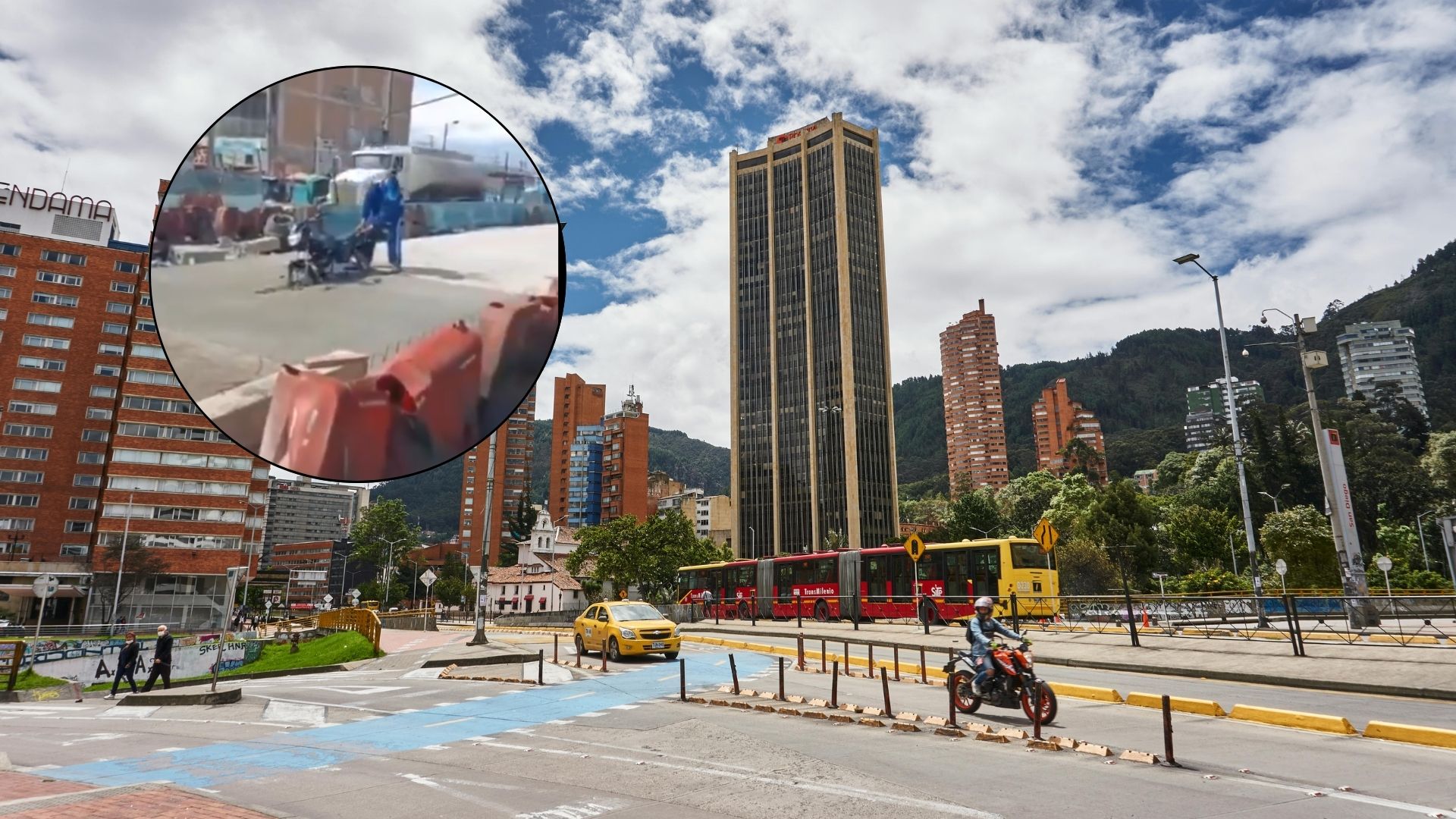 Motociclista quedó enterrado en cemento en Bogotá - Canva