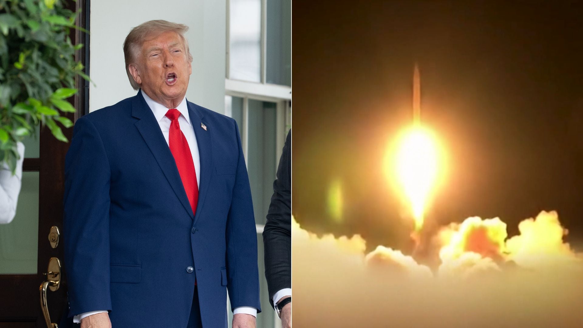 Donald Trump - Foto EFE/ Misiles iraníes - Foto: Régimen iraní