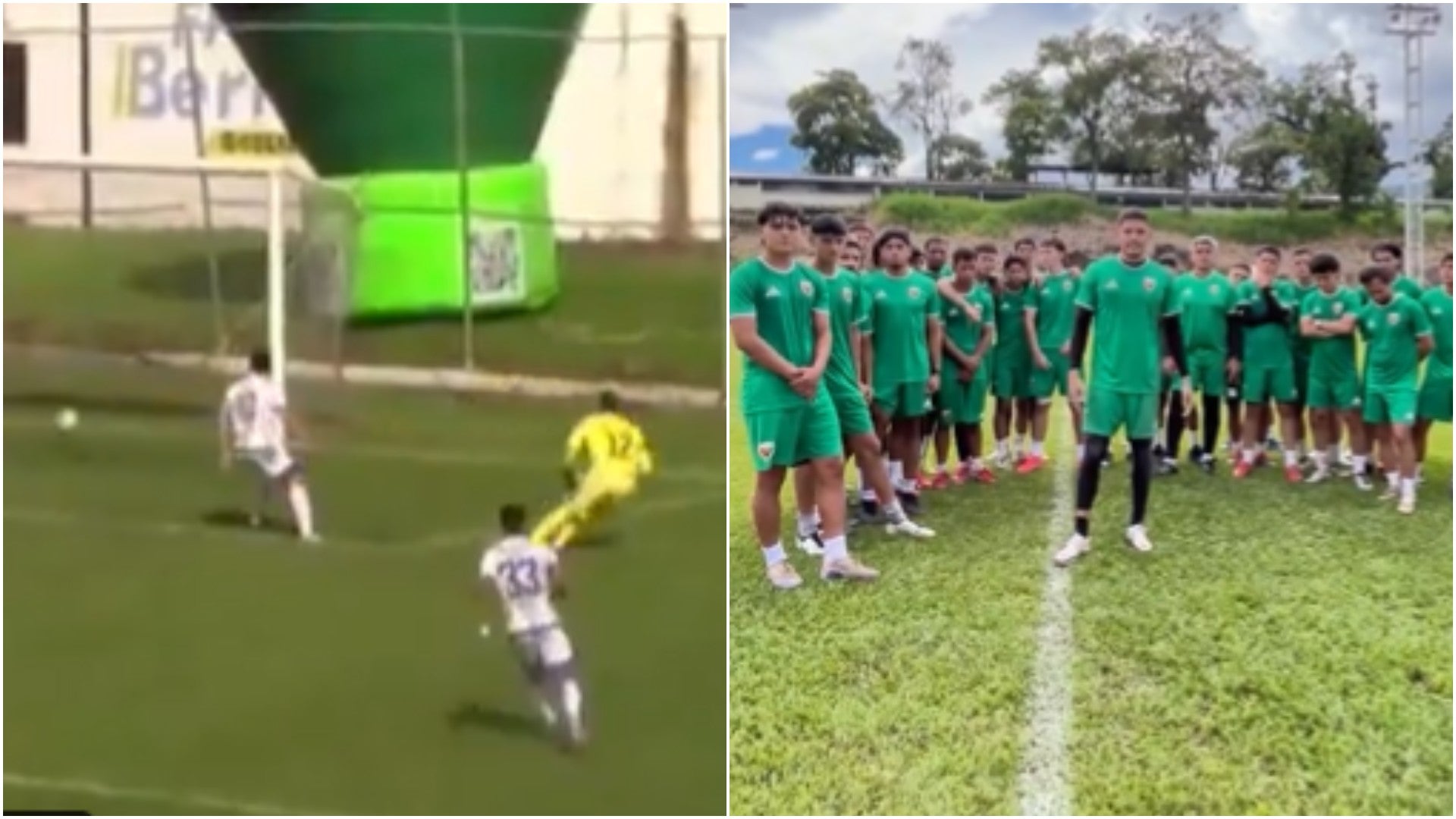 Arquero colombiano Sergio Avellaneda, y jugadores del Real Frontera FC de la Liga FUTVE 2 - Fotos: X