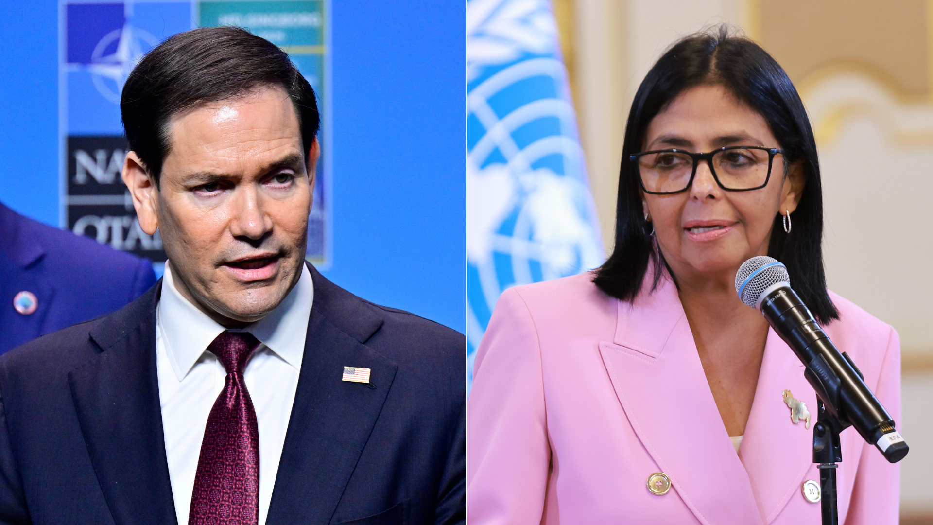 Marco Rubio y Delcy Rodríguez | Foto: EFE