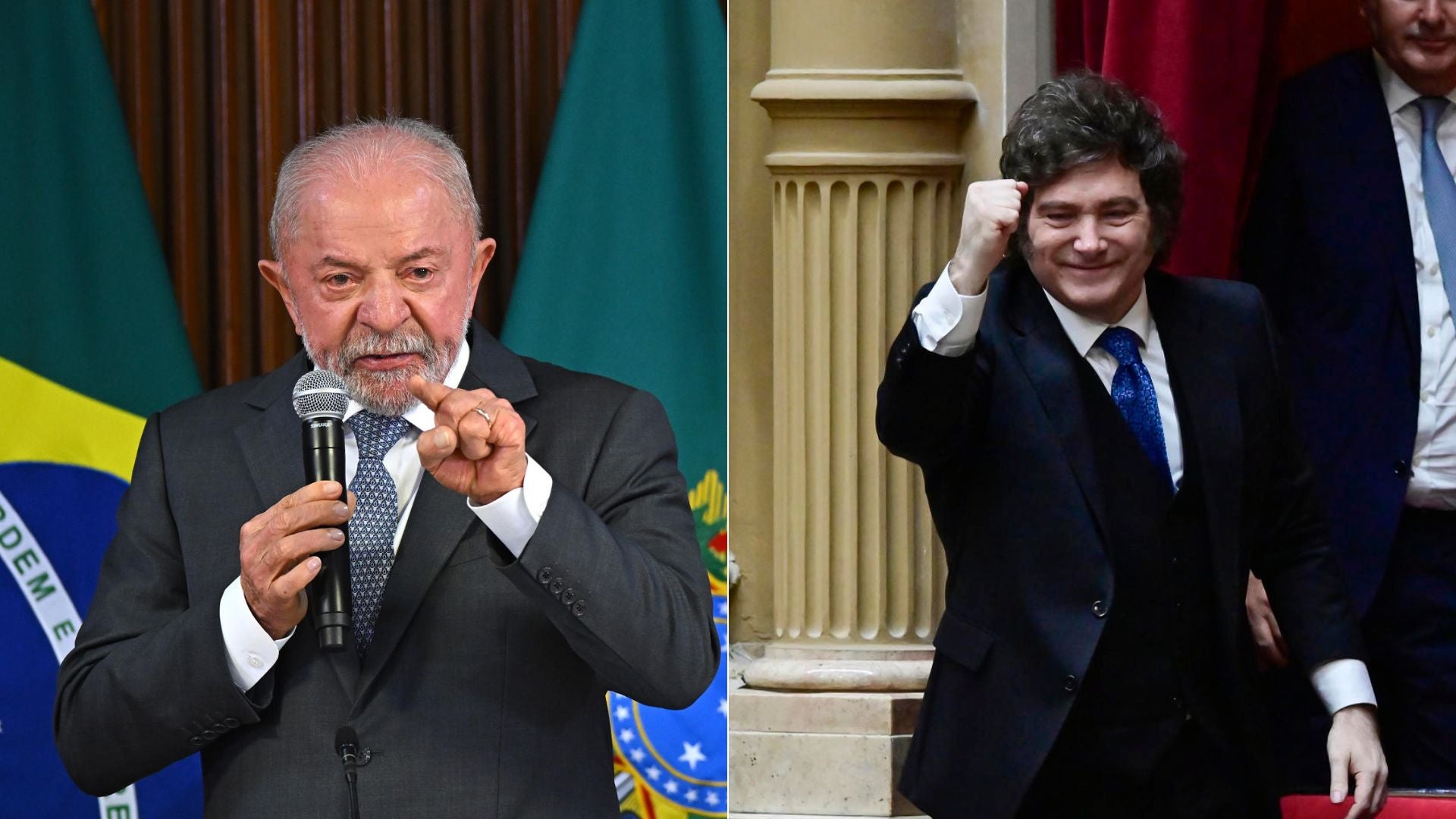 Luiz Inácio Lula da Silva, presidente de Brasil y su homólogo de Argentina, Javier Milei (Argentina) - Fotos: EFE