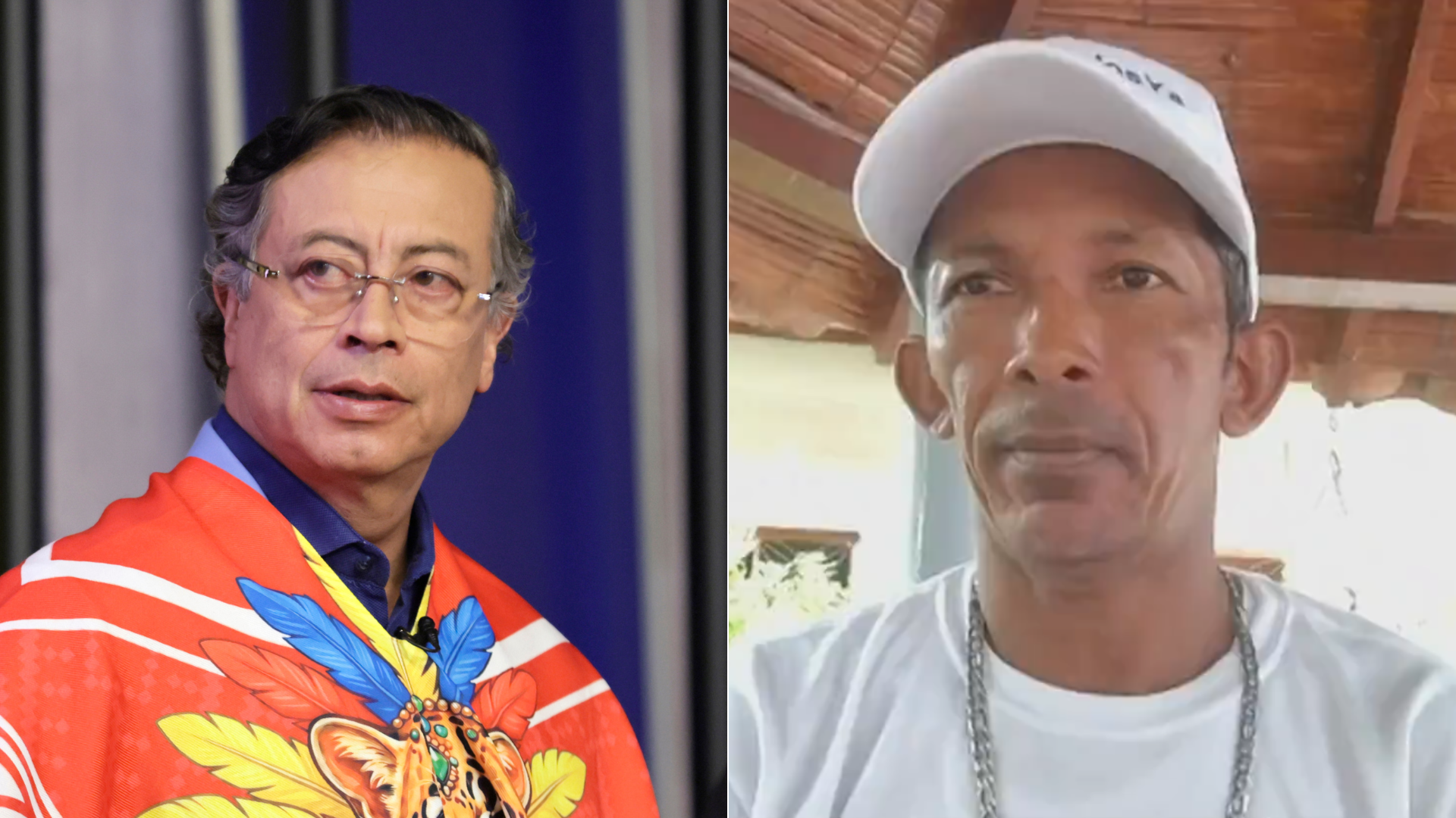 Gustavo Petro y padre de soldado secuestrado - Foto EFE