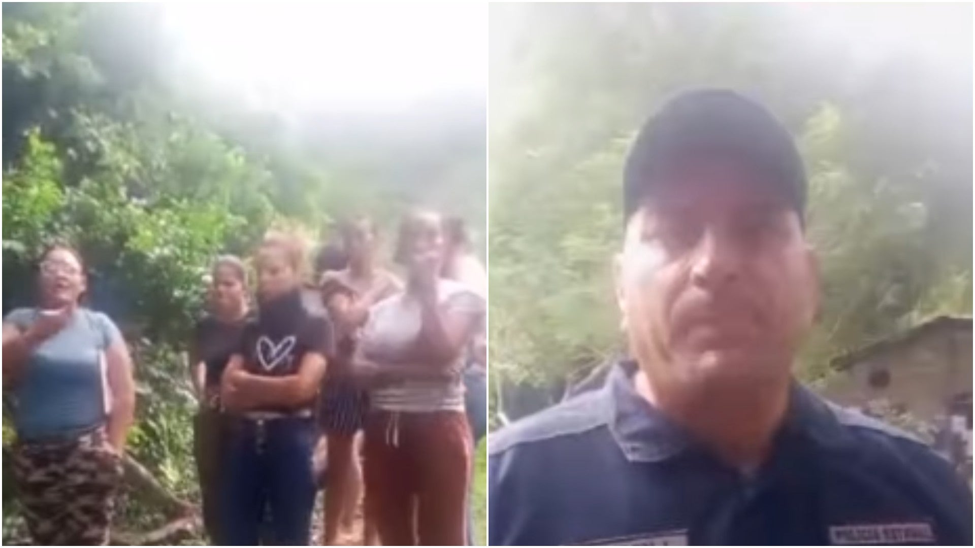 Grupo de personas intentando invadir propiedad privada en Carúpano - Fotos: X
