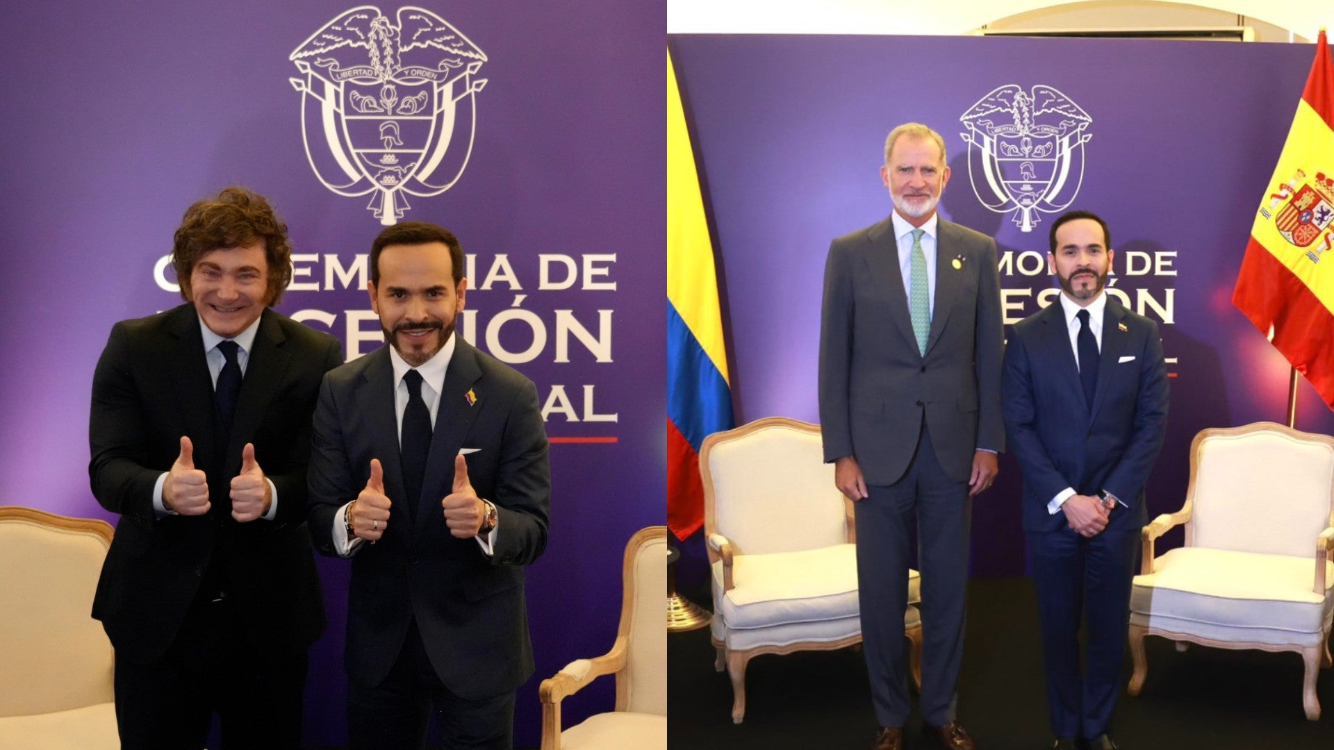Javier Milei, Rey Felipe VI, y Abelardo de la Espriella / FOTO: Redes sociales