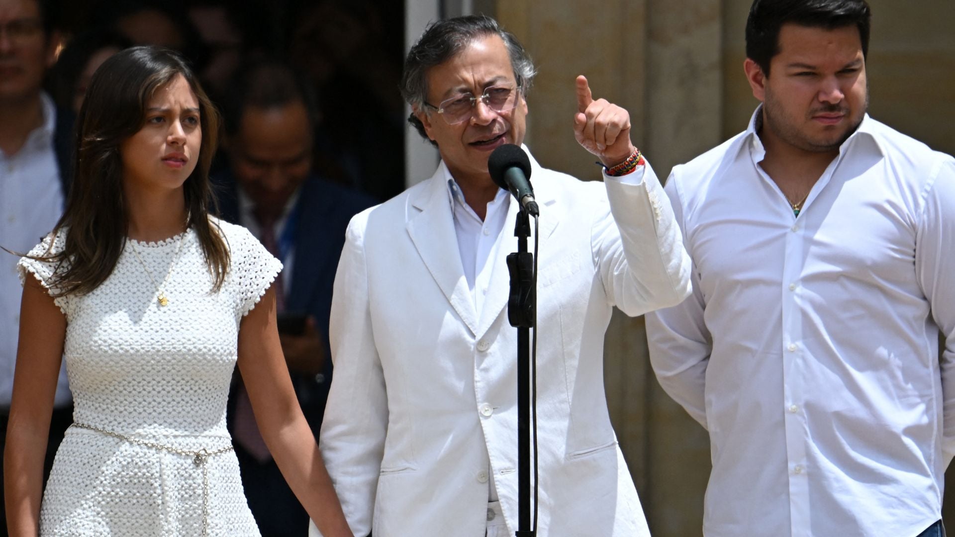 Gustavo Petro en su último acto como presidente de Colombia en la Casa de Nariño - Foto AFP
