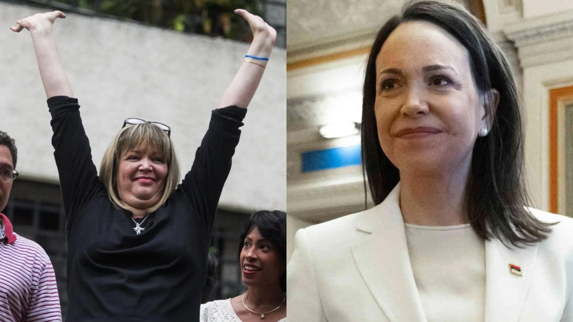 La jueza María Lourdes Afiuni y María Corina Machado. (EFE)