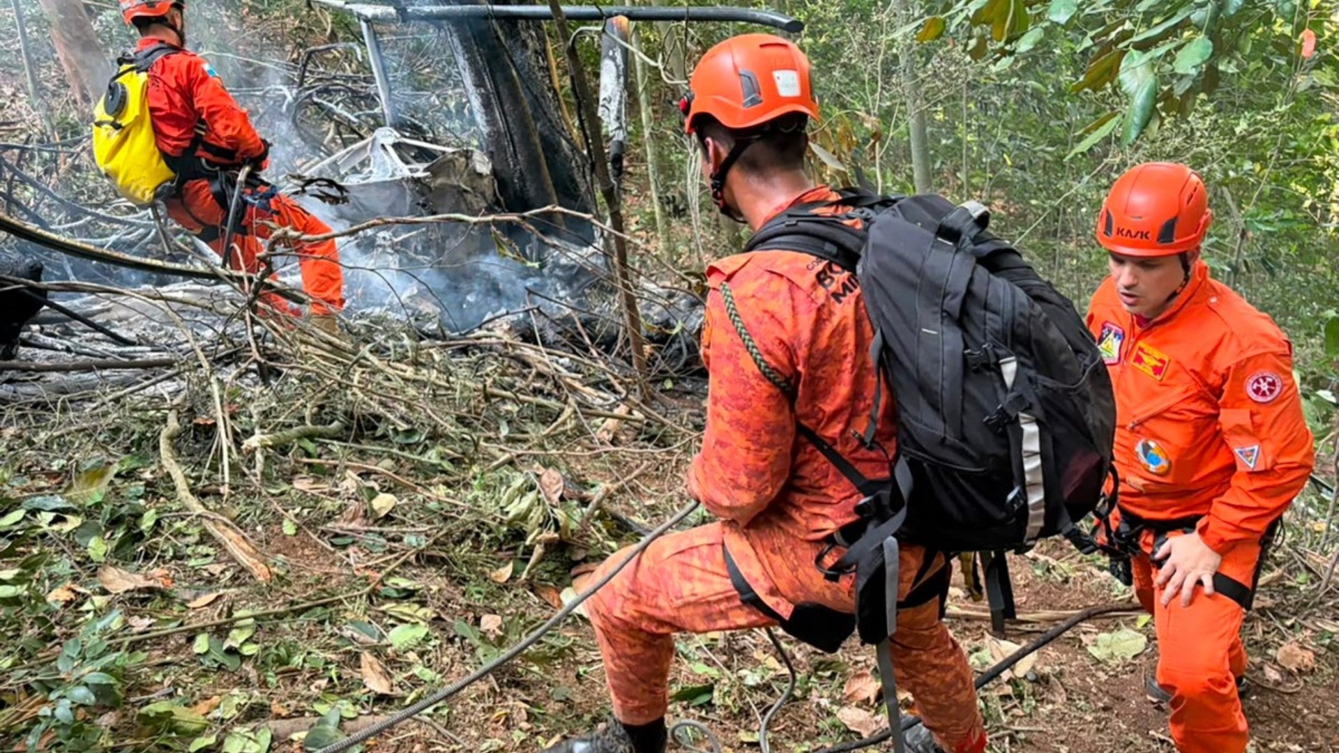 Accidente de helicóptero en Brasil. (AFP)