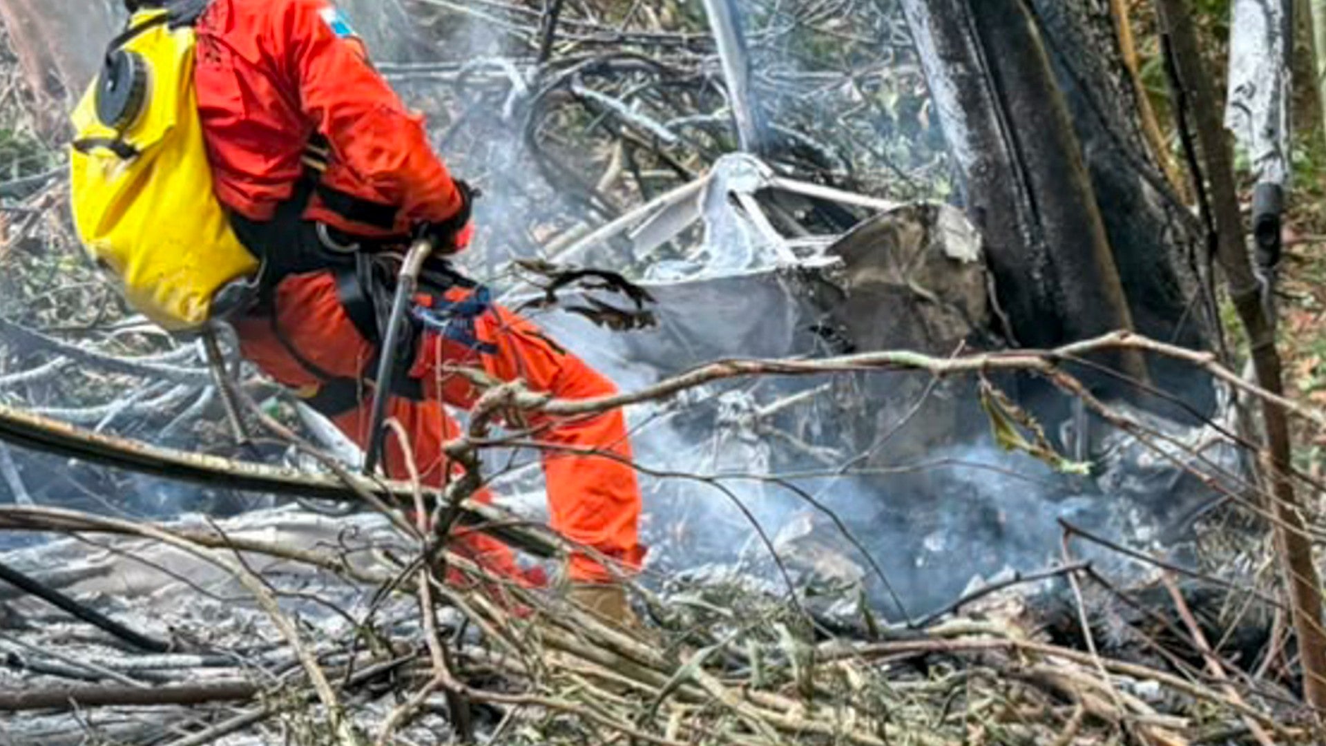 Choque del helicóptero en Brasil / FOTO: EFE