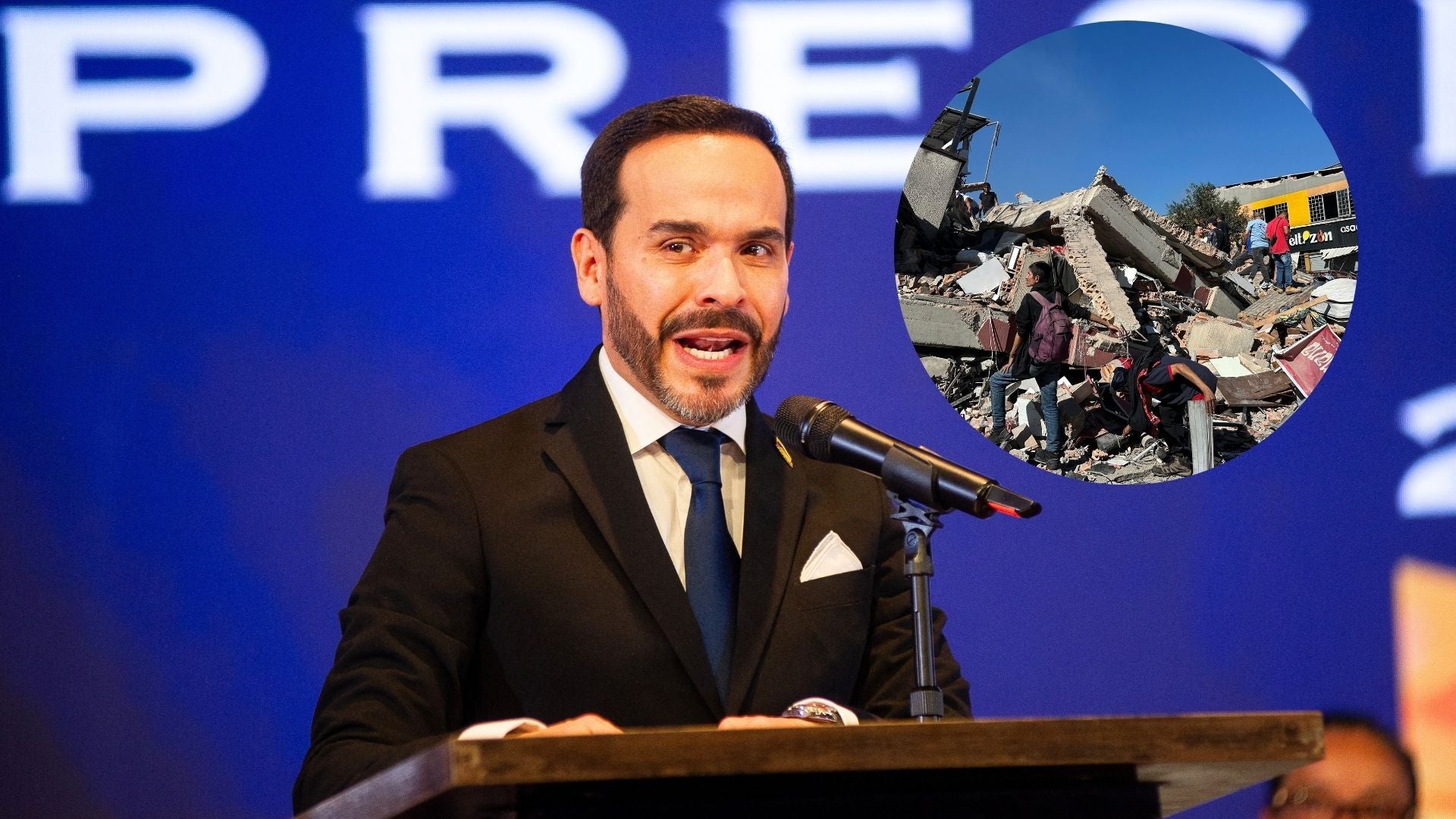El presidente De La Espriella adelanta PMU, tras el terremoto - Fotos: AFP