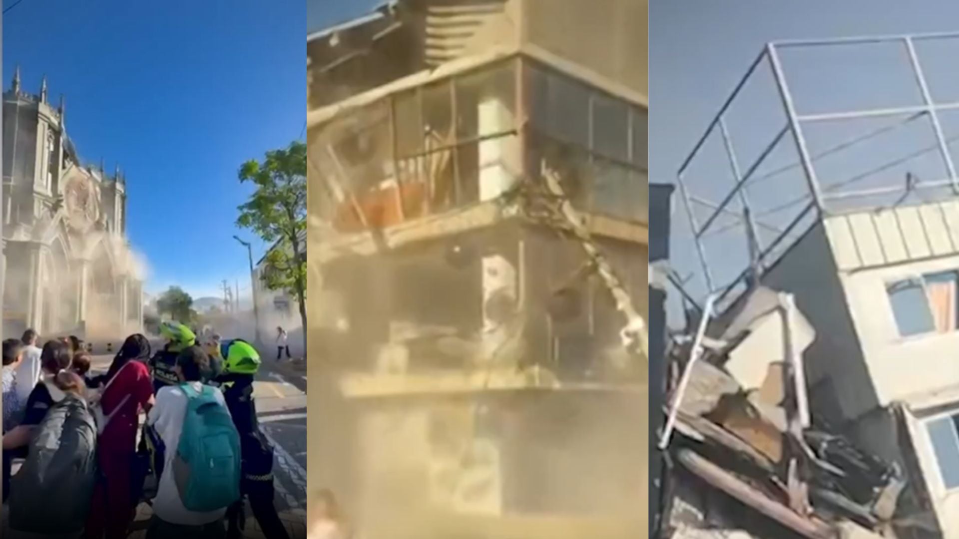 Desplome de edificios y centros religiosos - Fotos: captura videos