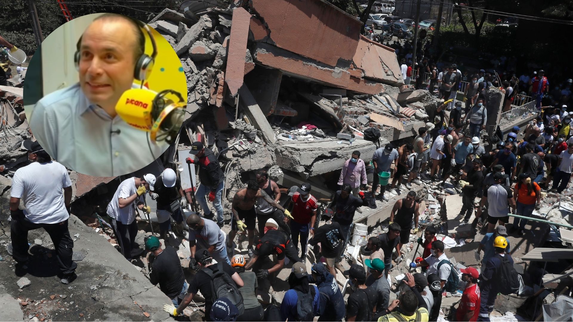 Alejandro Eder en medio del terremoto - EFE y redes