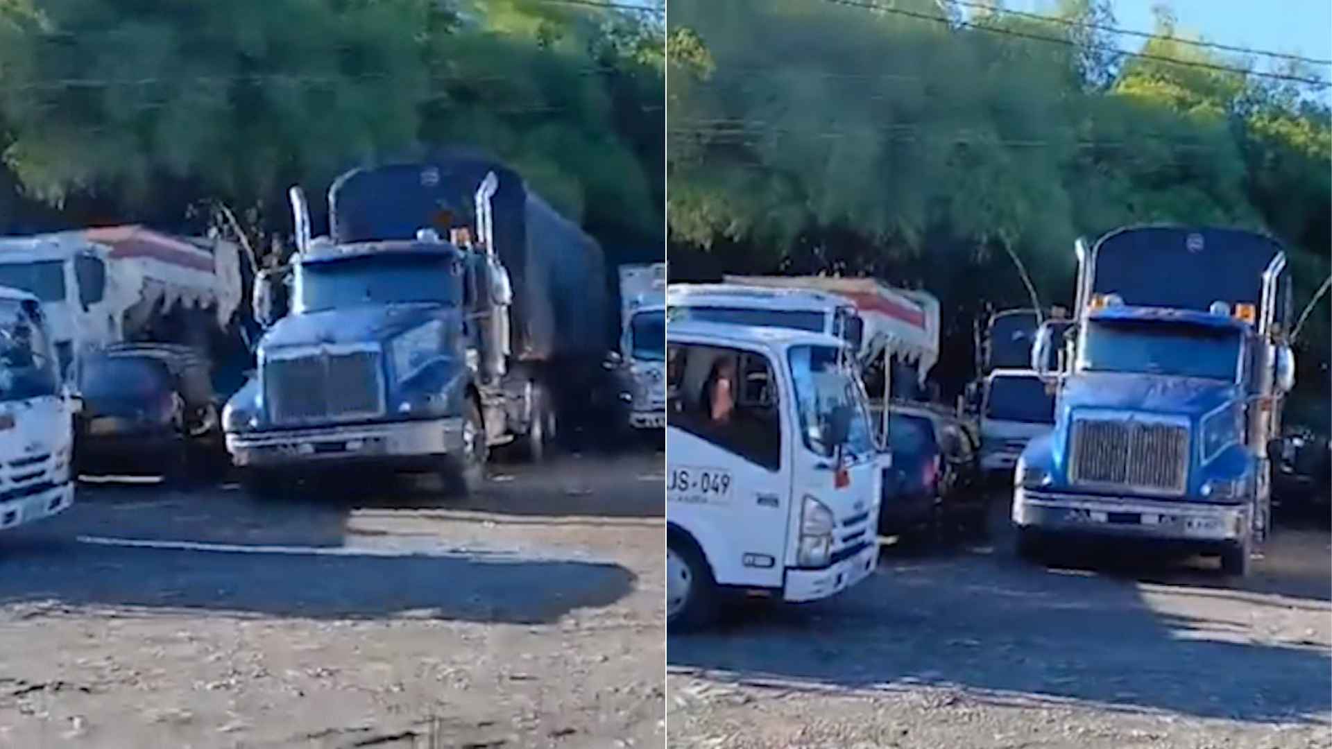 Camiones moviéndose por el terremoto en Colombia - Foto: redes sociales