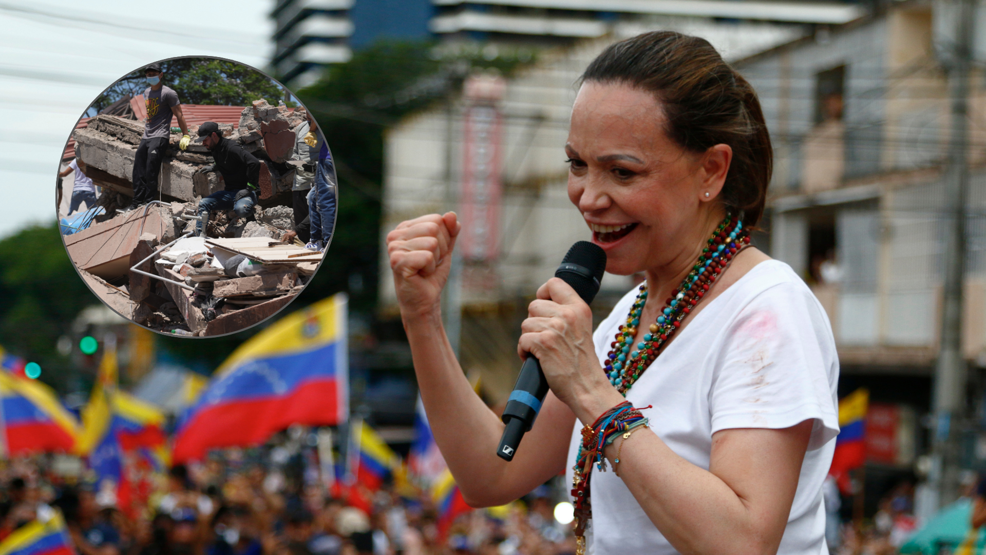 María Corina Machado y terremoto en Colombia | Foto: EFE