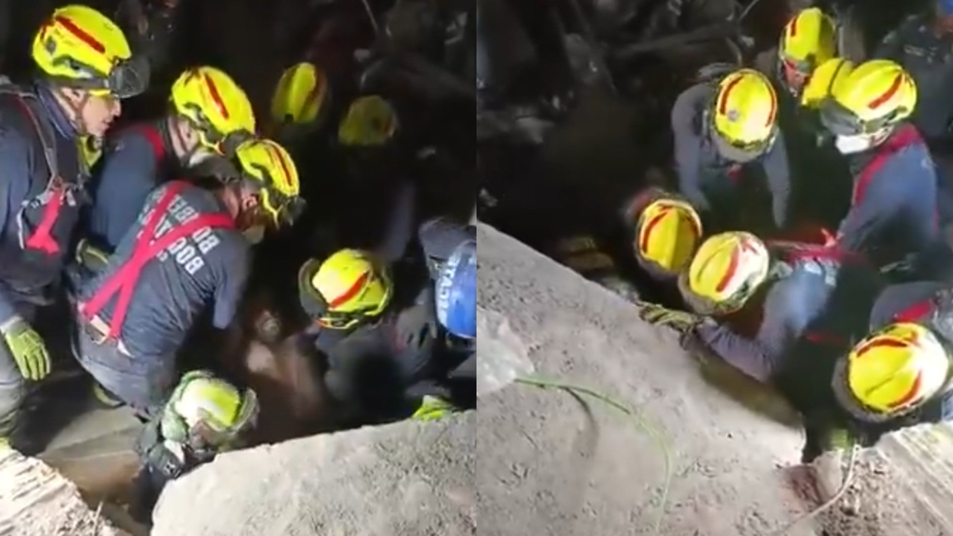 Rescate de un hombre de 35 años en Cali. (X de Carlos Fernando Galán)