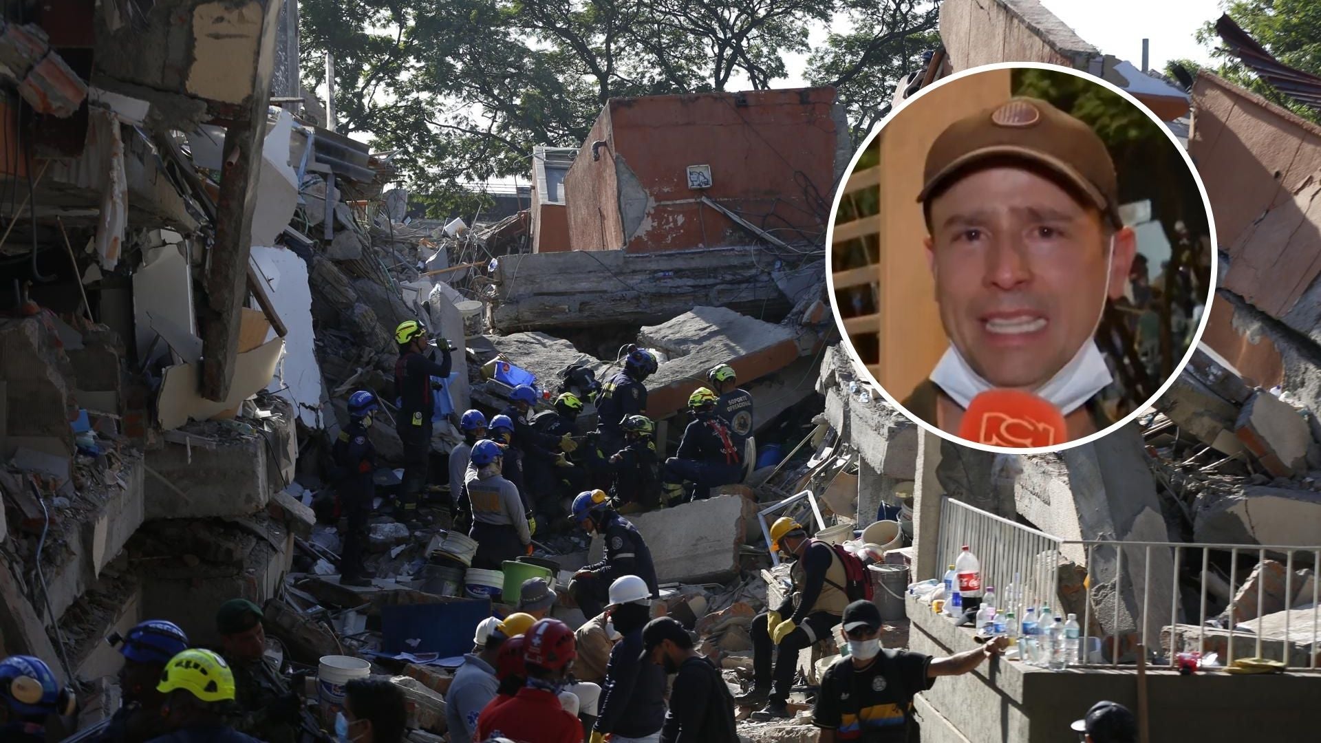 El periodista José Fernando Patiño busca a su padre tras terremoto - Foto: AFP