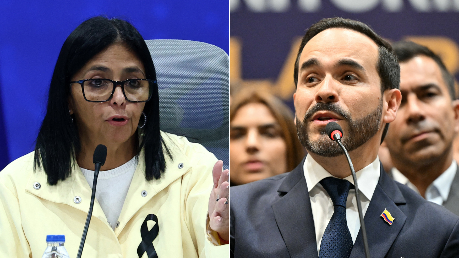 Delcy Rodríguez y Abelardo de la Espriella - Fotos AFP