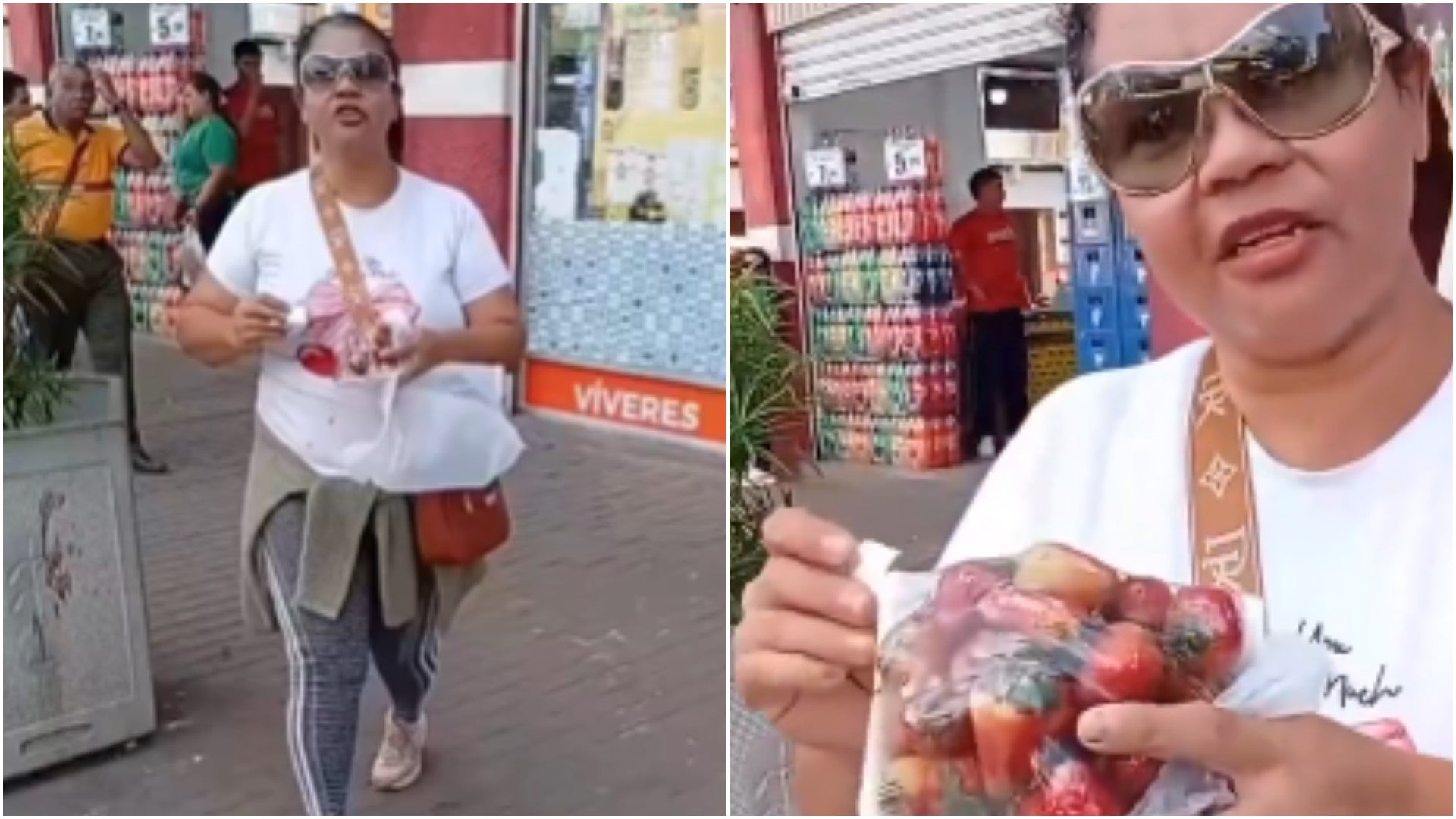 Ciudadana venezolana expone el precio de una pequeña bandeja de fresas en Venezuela - Captura de pantalla: X