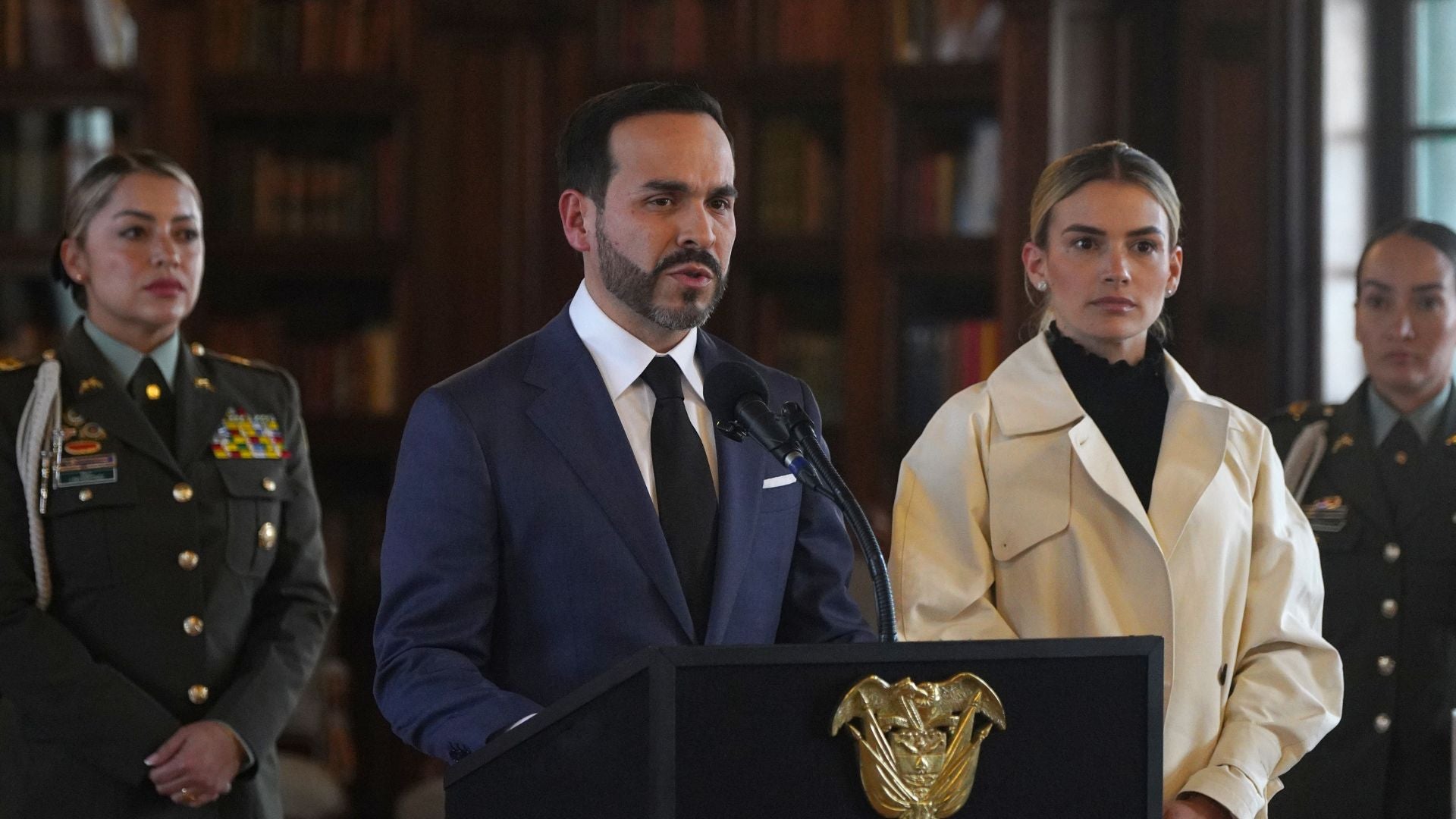 El presidente de Colombia, Abelardo de la Espriella y la primera dama Ana Lucia Pineda- Foto: EFE