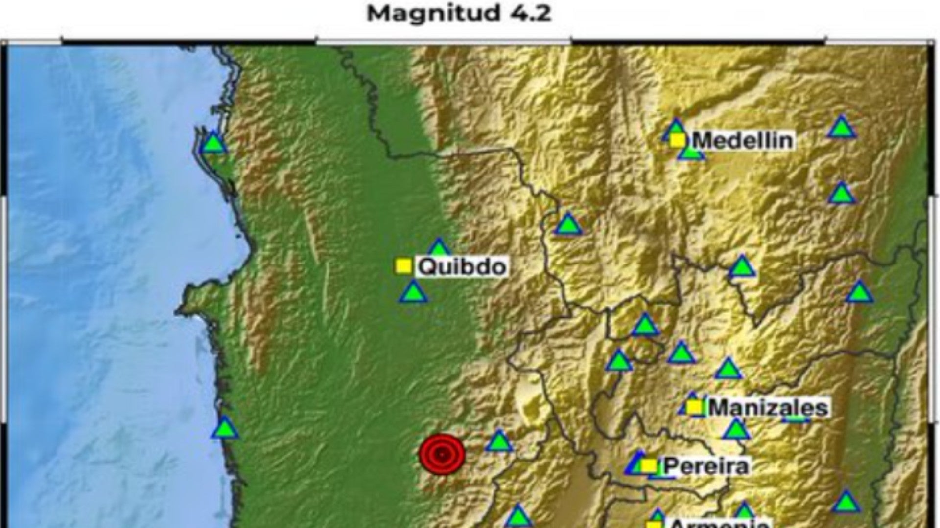 Sismo en Colombia (Servicio Geológico)