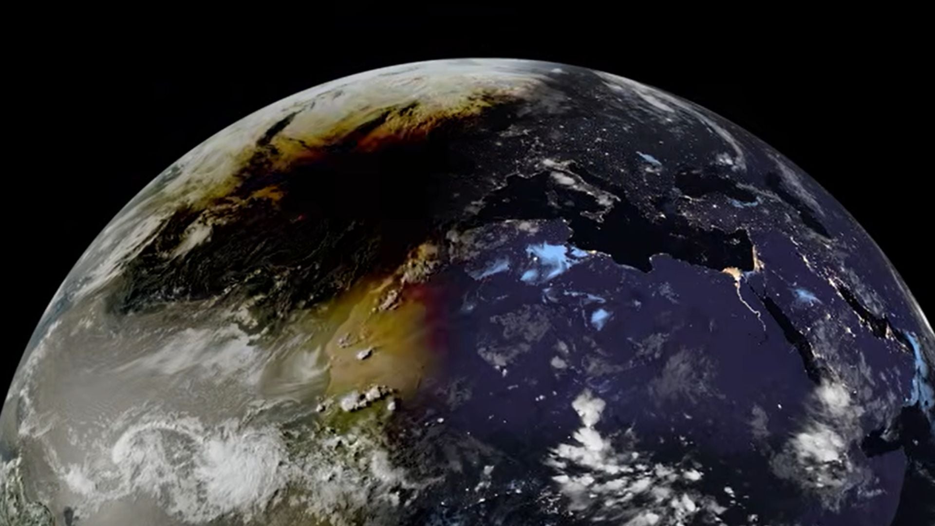 Así captó la ESA desde el espacio la sombre de la Luna avanzando por la Tierra durante el eclipse total de Sol del 12 de agosto de 2026 - Foto ESA