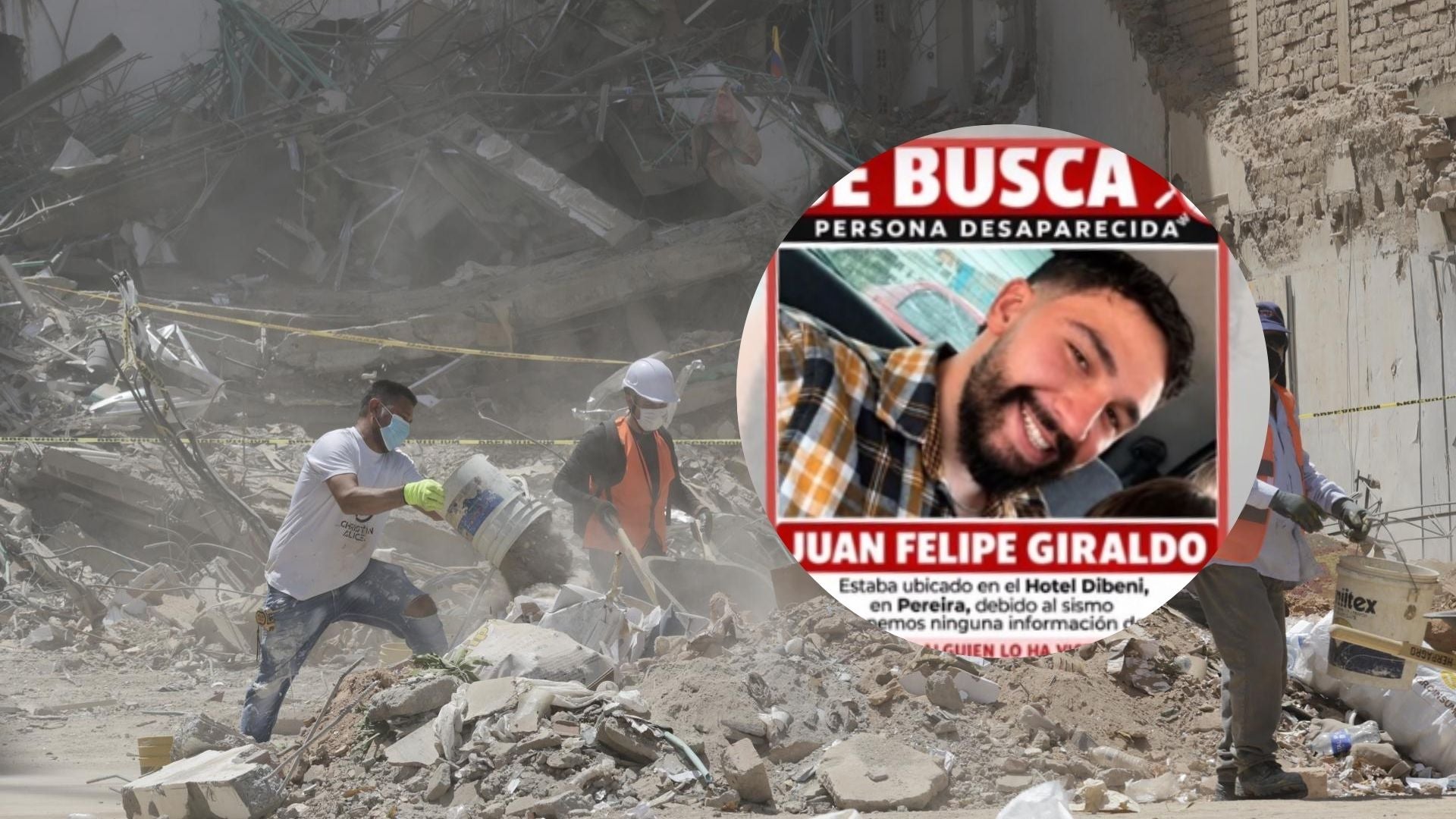 Terremoto en Pereira, Colombia - Foto: EFE / Captura de la búsqueda de Juan Felipe Giraldo