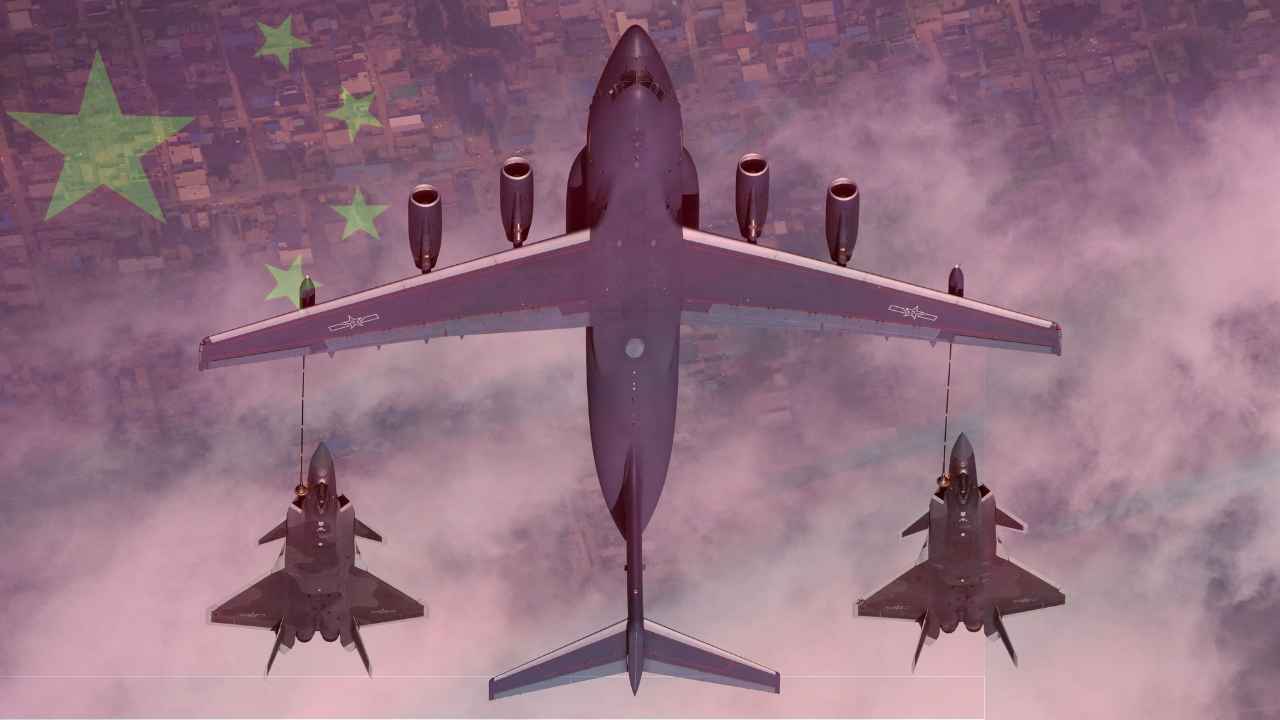 Aviones militares chinos - Foto AFP/ Bandera China - Foto Canva