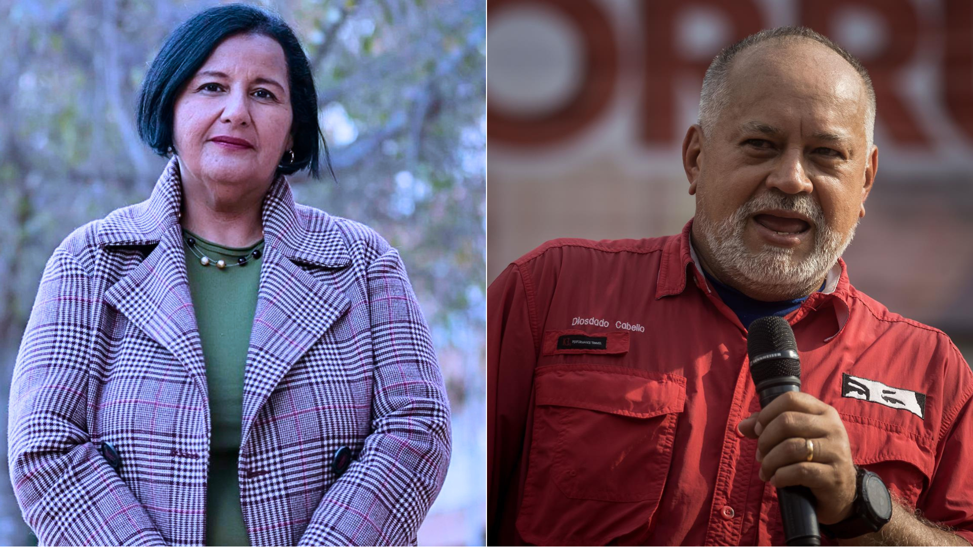 Dinorah Figuera Diosdado Cabello - Fotos Ilustracion Canva