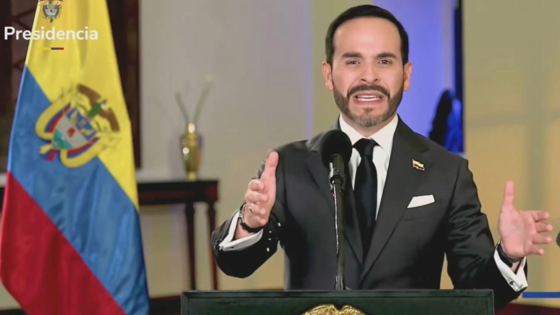 presidente de Colombia, Abelardo de la Espriella, hablando durante una alocución presidencial- Foto: EFE
