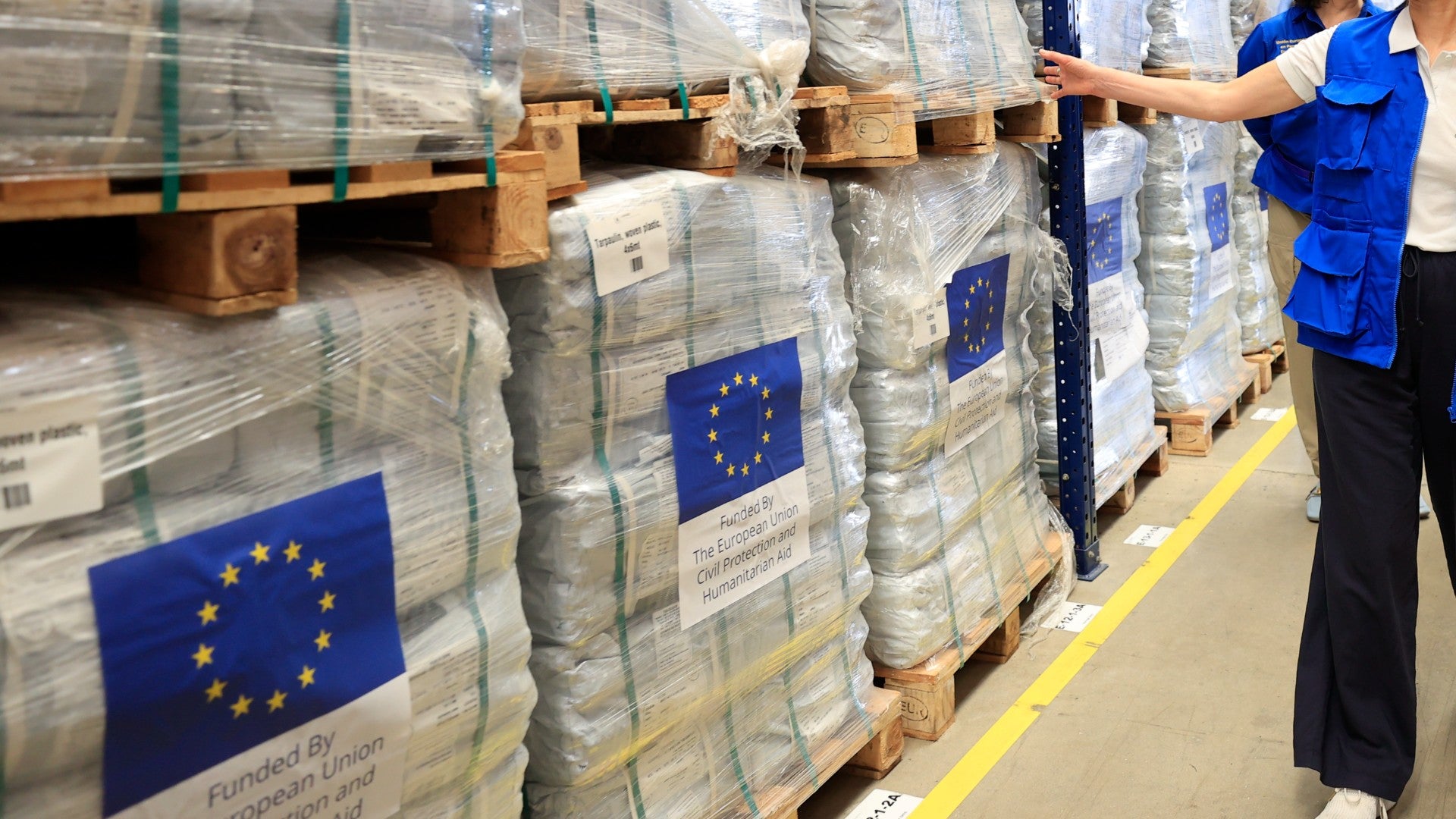 Ayuda humanitaria almacenada de la Unión Europea - Foto de referencia: EFE
