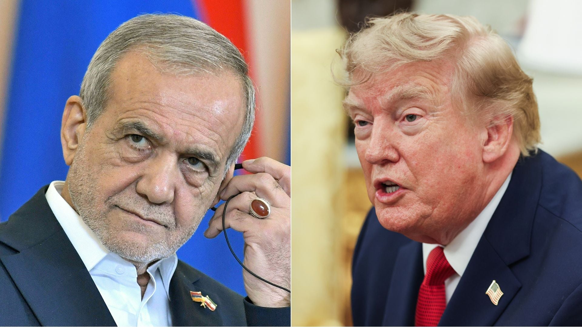 Masoud Pezeshkian y Donald Trump- Foto AFP-EFE