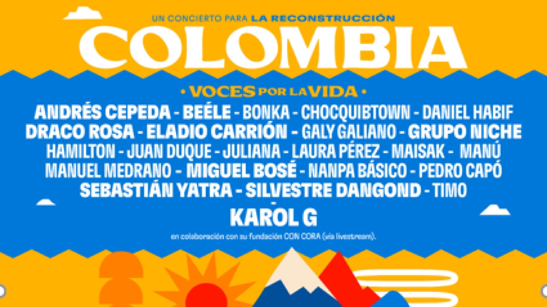 Evento “Colombia: voces por la vida” por los damnificados del terremoto / FOTO: prensa