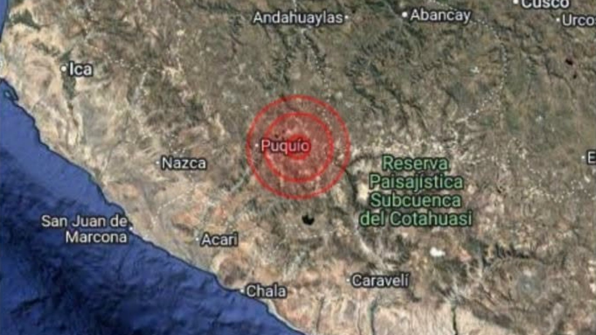 Sismo en Perú - Foto: Captura Coen